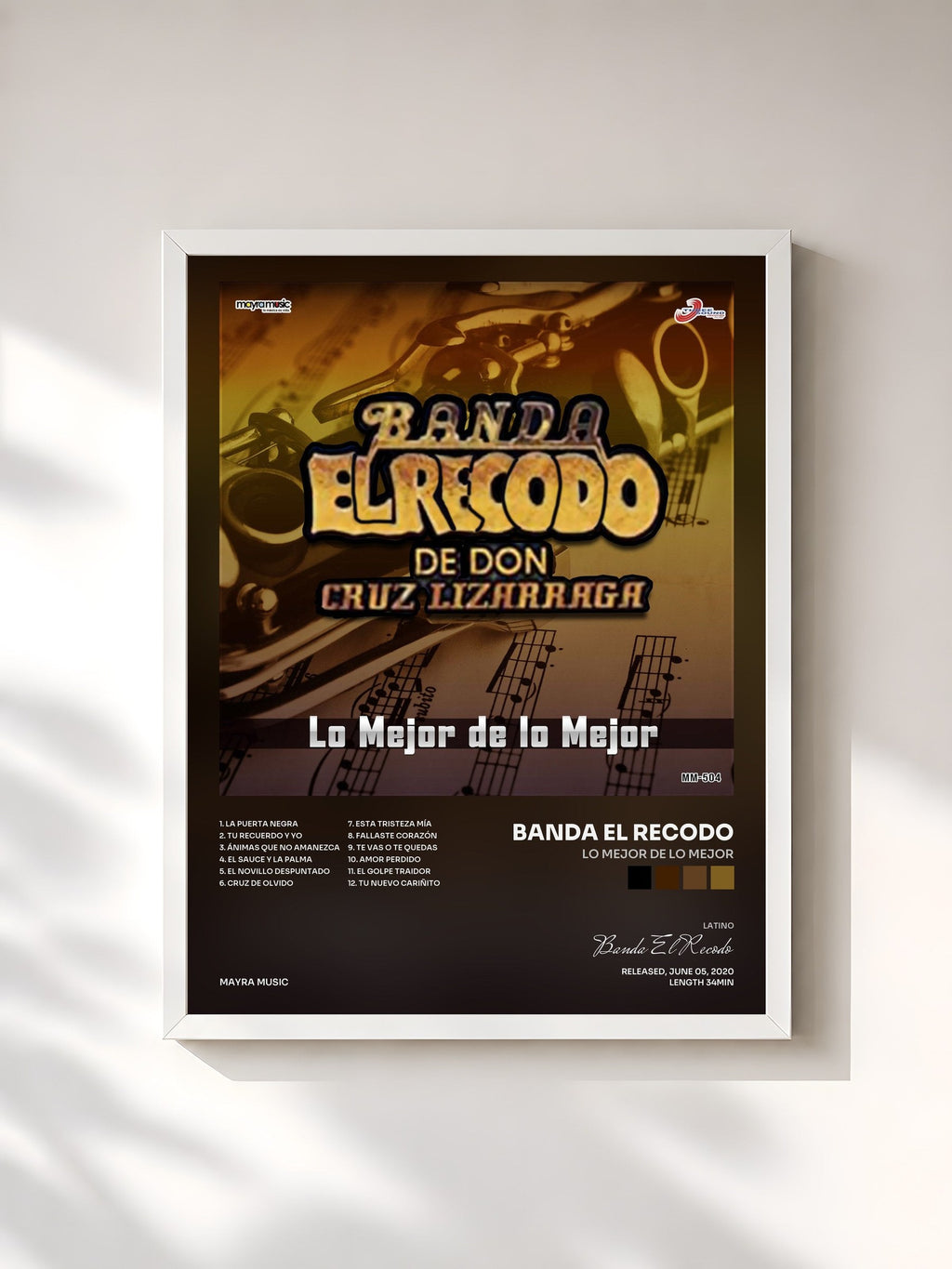 #blanc Lo Mejor De Lo Mejor von Banda El Recodo als gerahmter Kunstdruck, weißer Rahmen, gedruckt und gerahmt in Frankreich