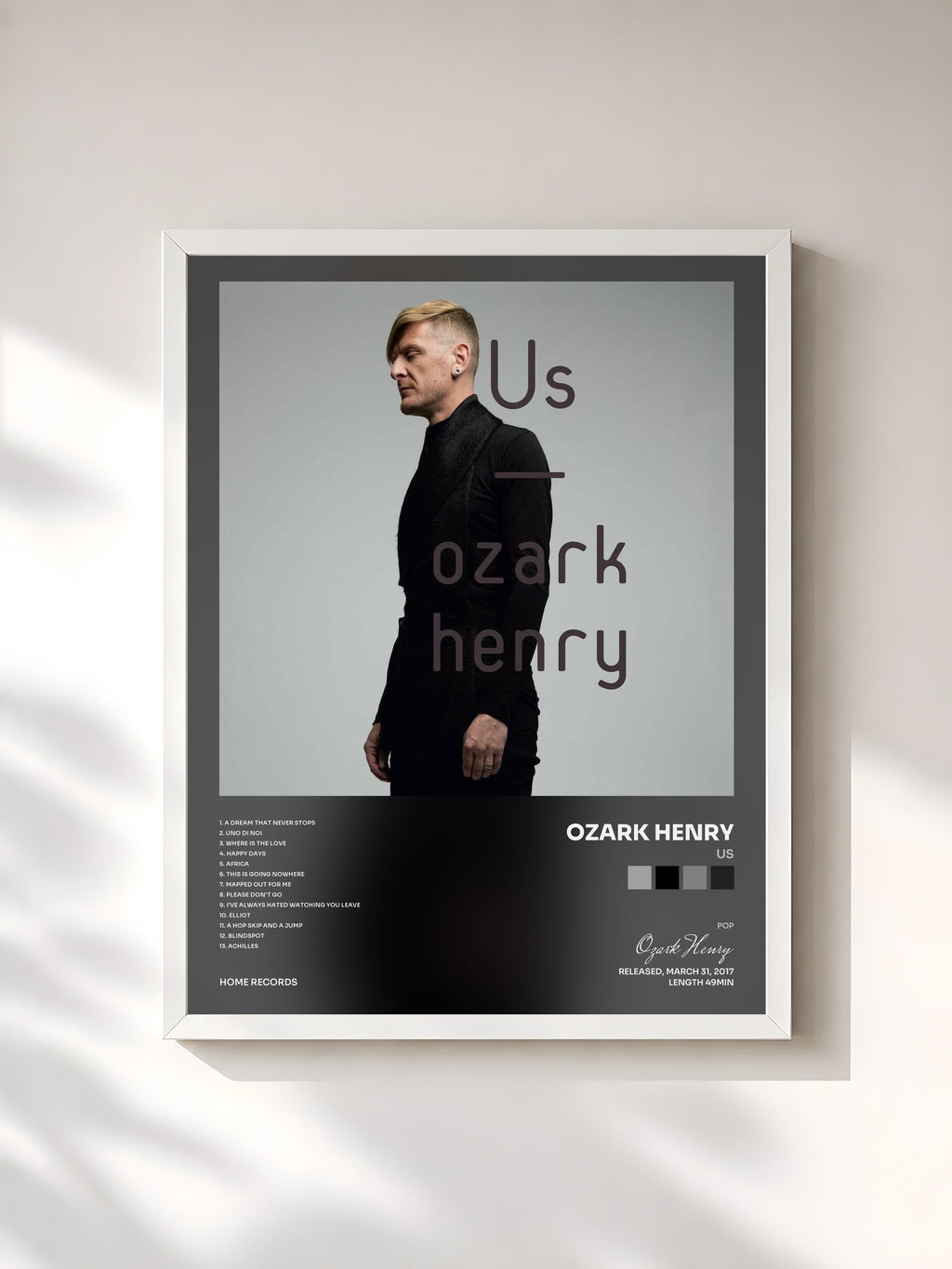 #blanc Tableau de l'album Us de Ozark Henry, cadre blanc, imprimé et encadré en France