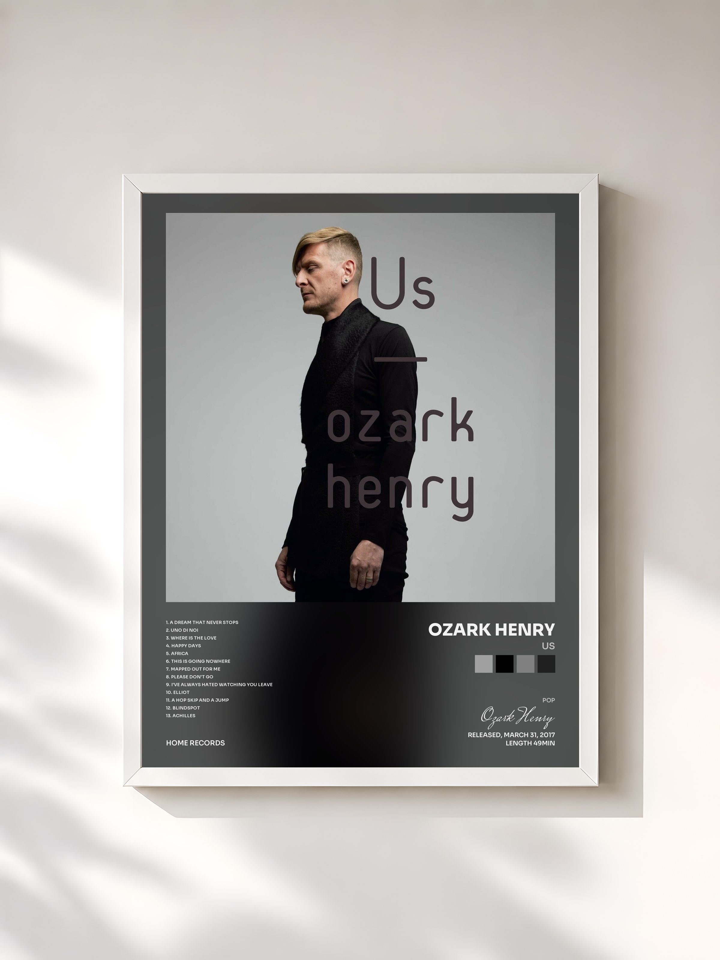 #blanc Tableau de l'album Us de Ozark Henry, cadre blanc, imprimé et encadré en France