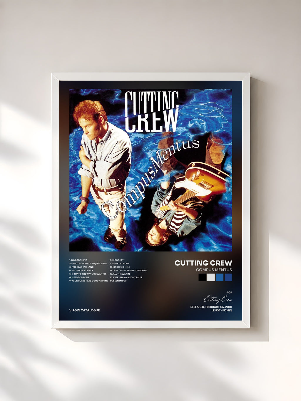#blanc Compus Mentus by Cutting Crew as a framed art print, white frame, printed and framed in France