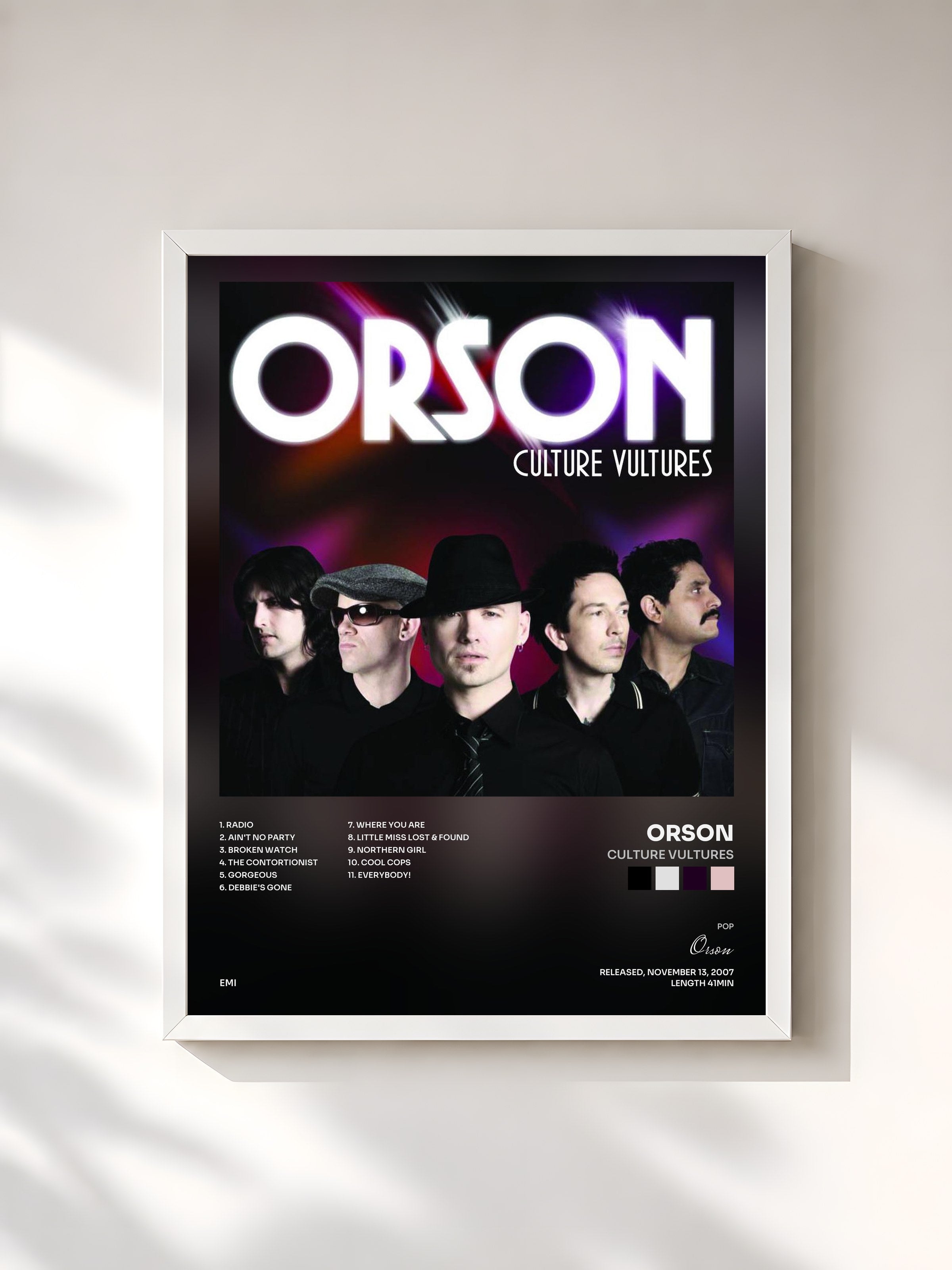 #blanc Tableau de l'album Culture Vultures de Orson, cadre blanc, imprimé et encadré en France