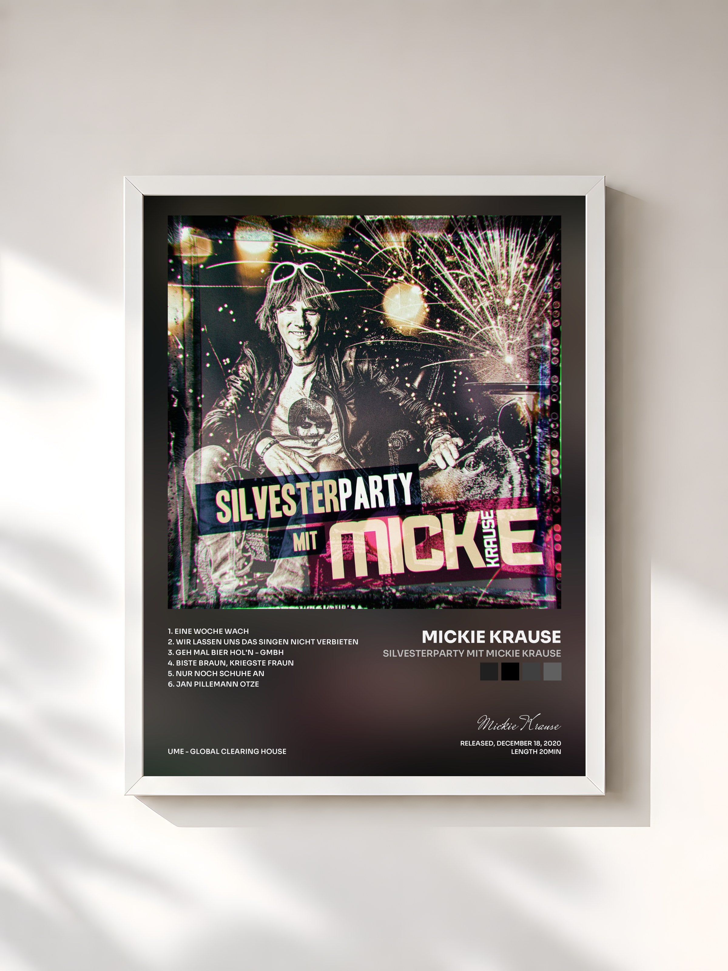#blanc Tableau de l'album Silvesterparty mit Mickie Krause de Mickie Krause, cadre blanc, imprimé et encadré en France
