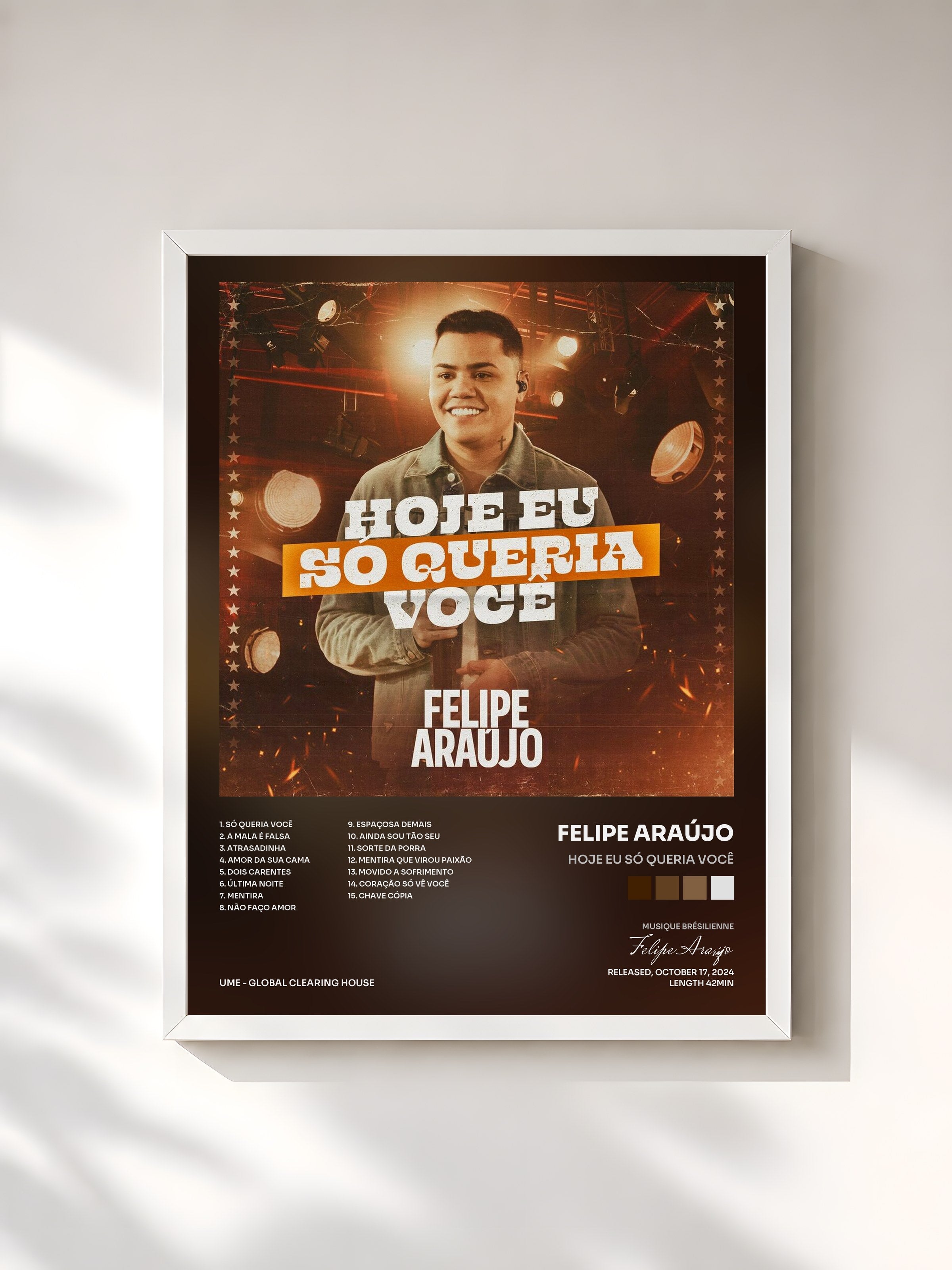 #blanc Tableau de l'album Hoje eu só queria você de Felipe Araújo, cadre blanc, imprimé et encadré en France