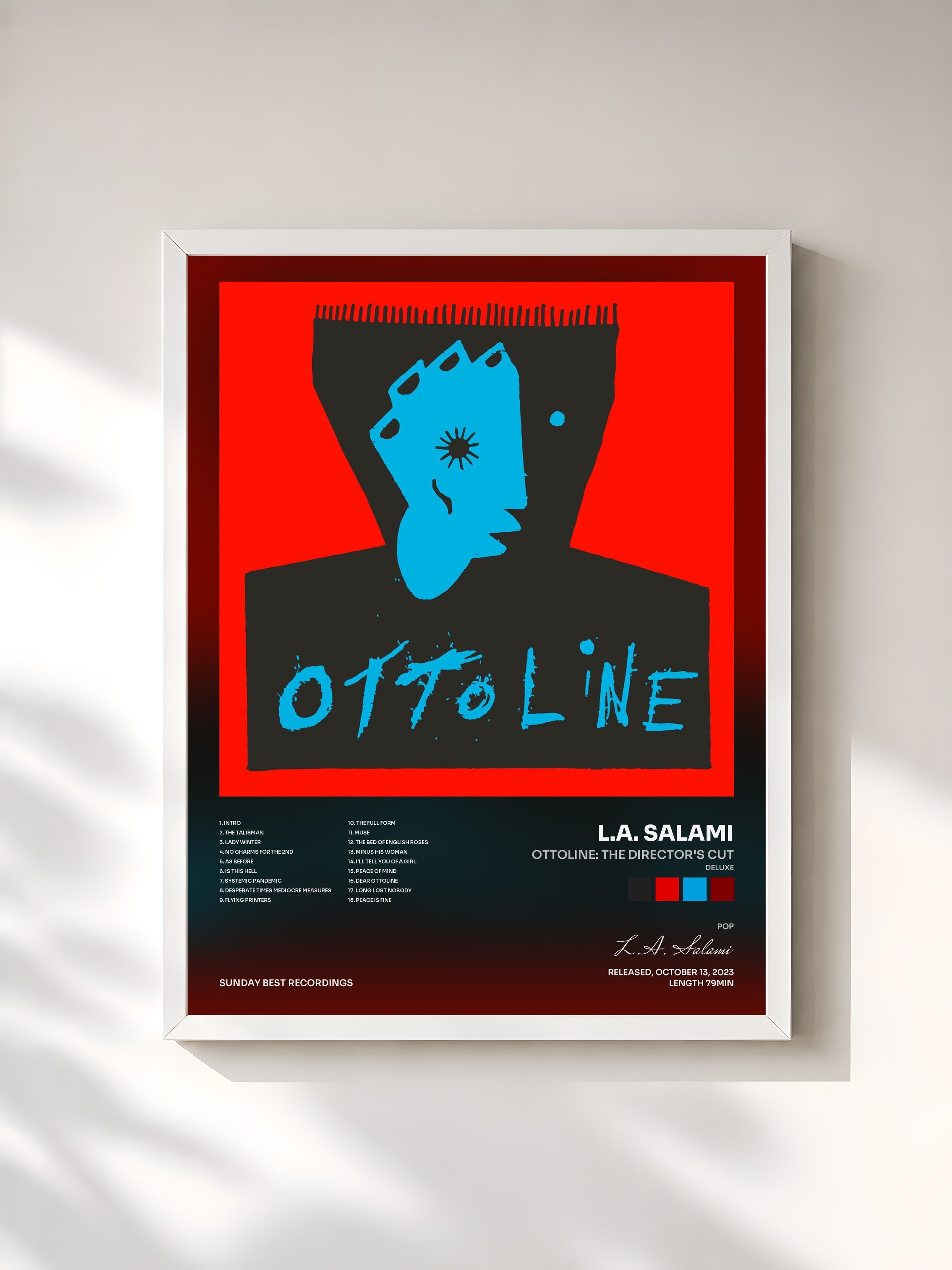 #blanc Tableau de l'album OTTOLINE: THE DIRECTOR'S CUT (DELUXE) de L.A. Salami, cadre blanc, imprimé et encadré en France