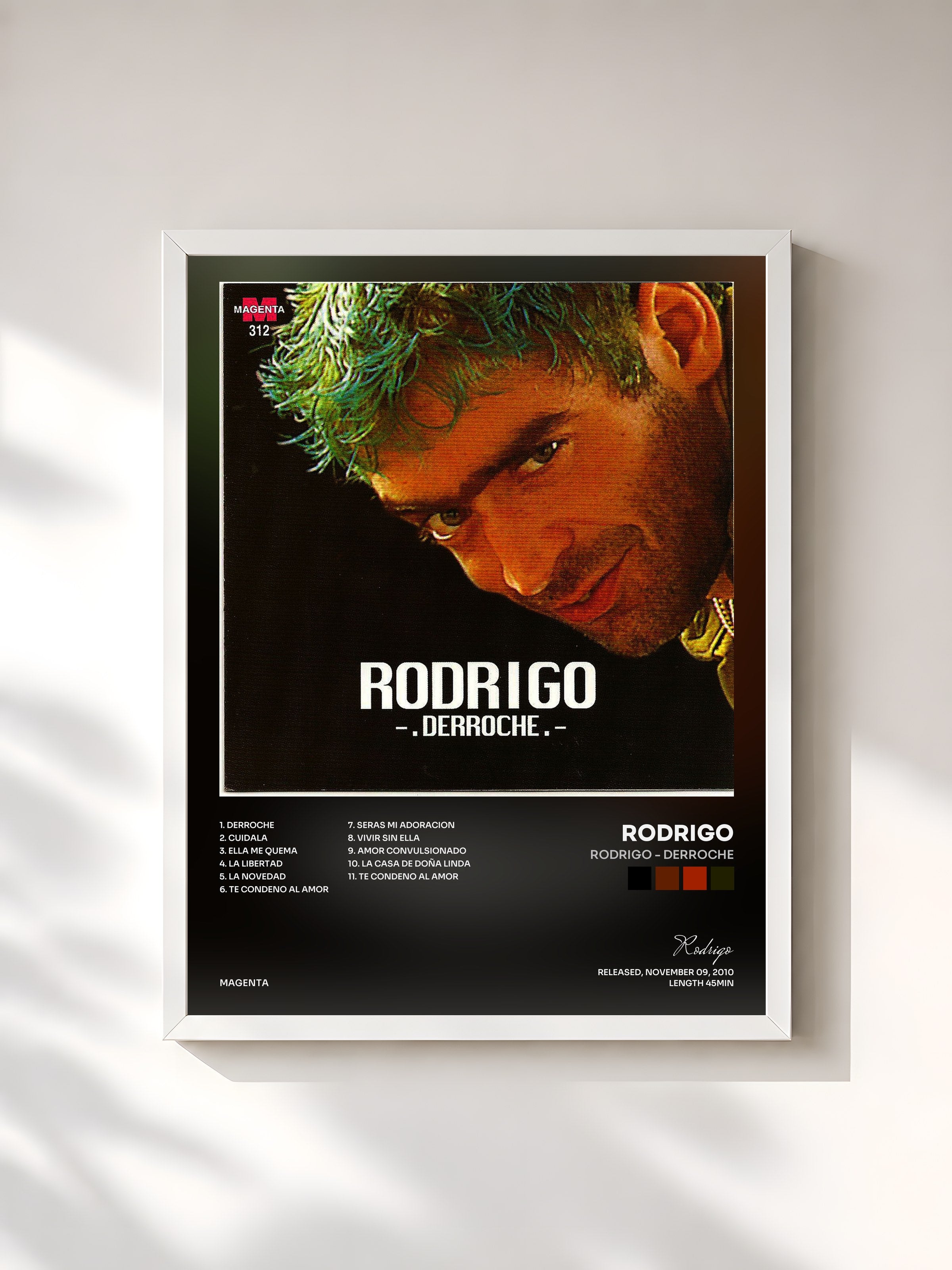 #blanc Tableau de l'album Rodrigo - Derroche de Rodrigo, cadre blanc, imprimé et encadré en France