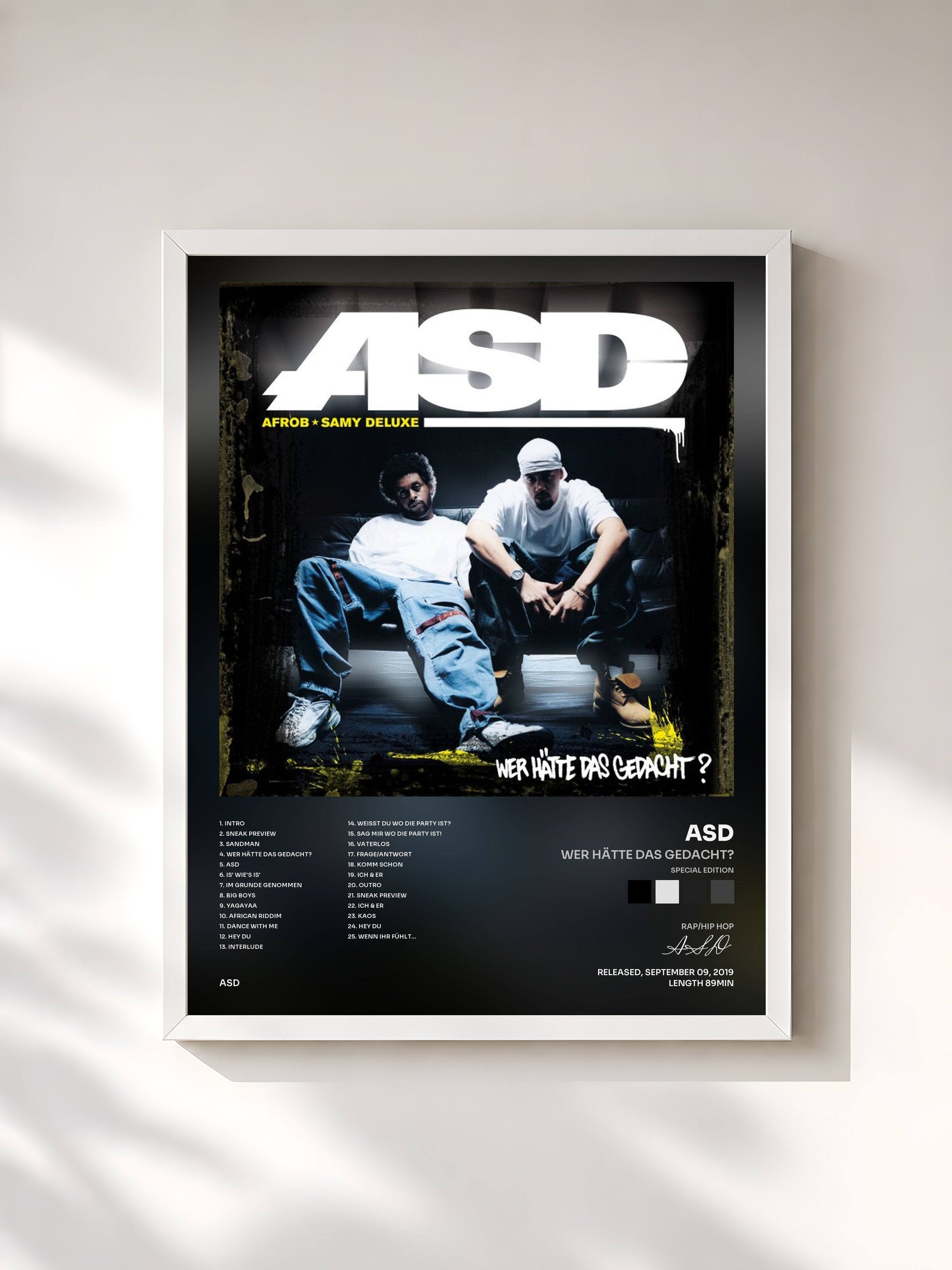 #blanc Tableau de l'album Wer hätte das gedacht? (Special Edition) de ASD, cadre blanc, imprimé et encadré en France