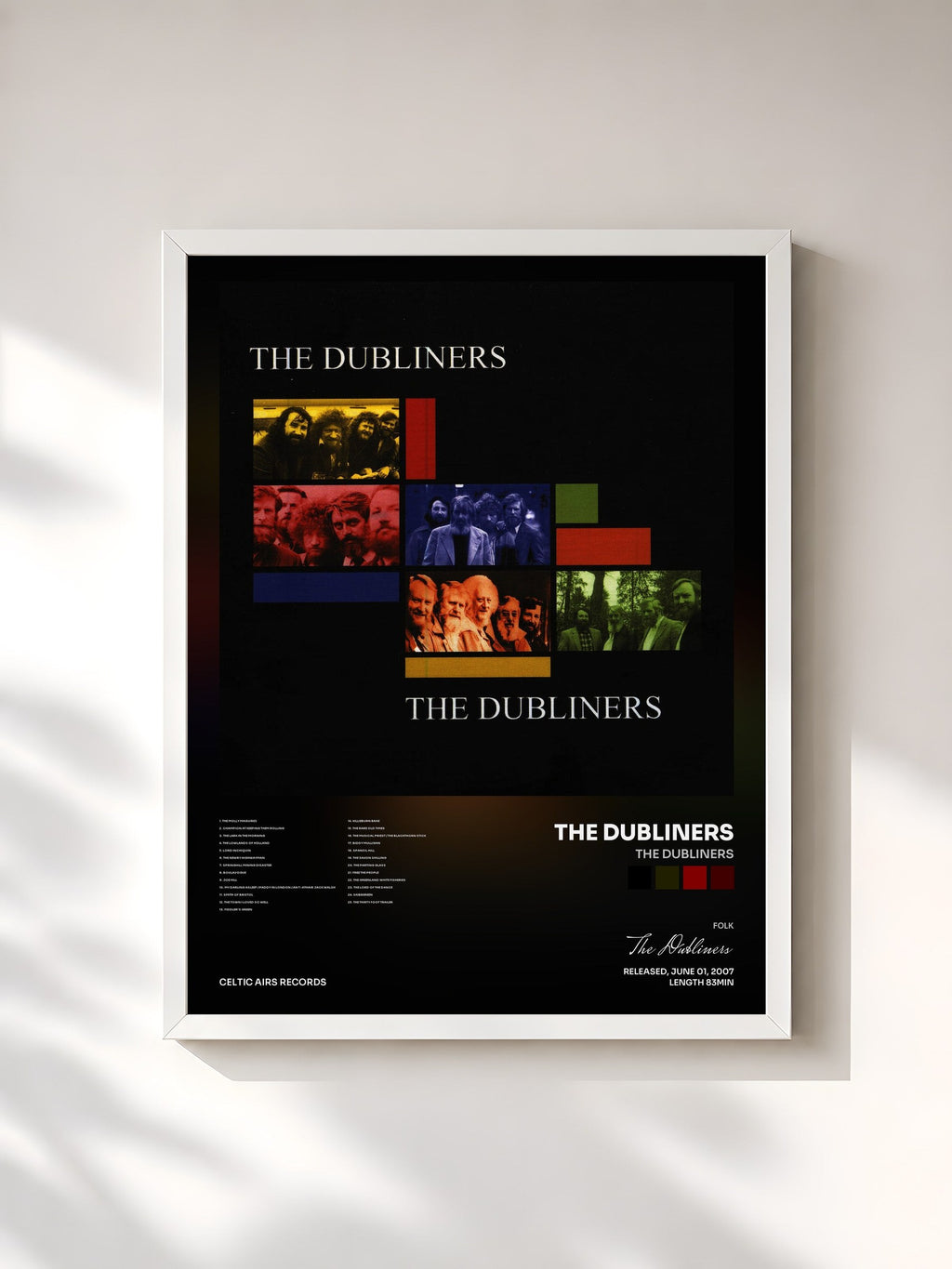 #blanc The Dubliners di The Dubliners in stampa incorniciata, cornice bianca, stampata e incorniciata in Francia