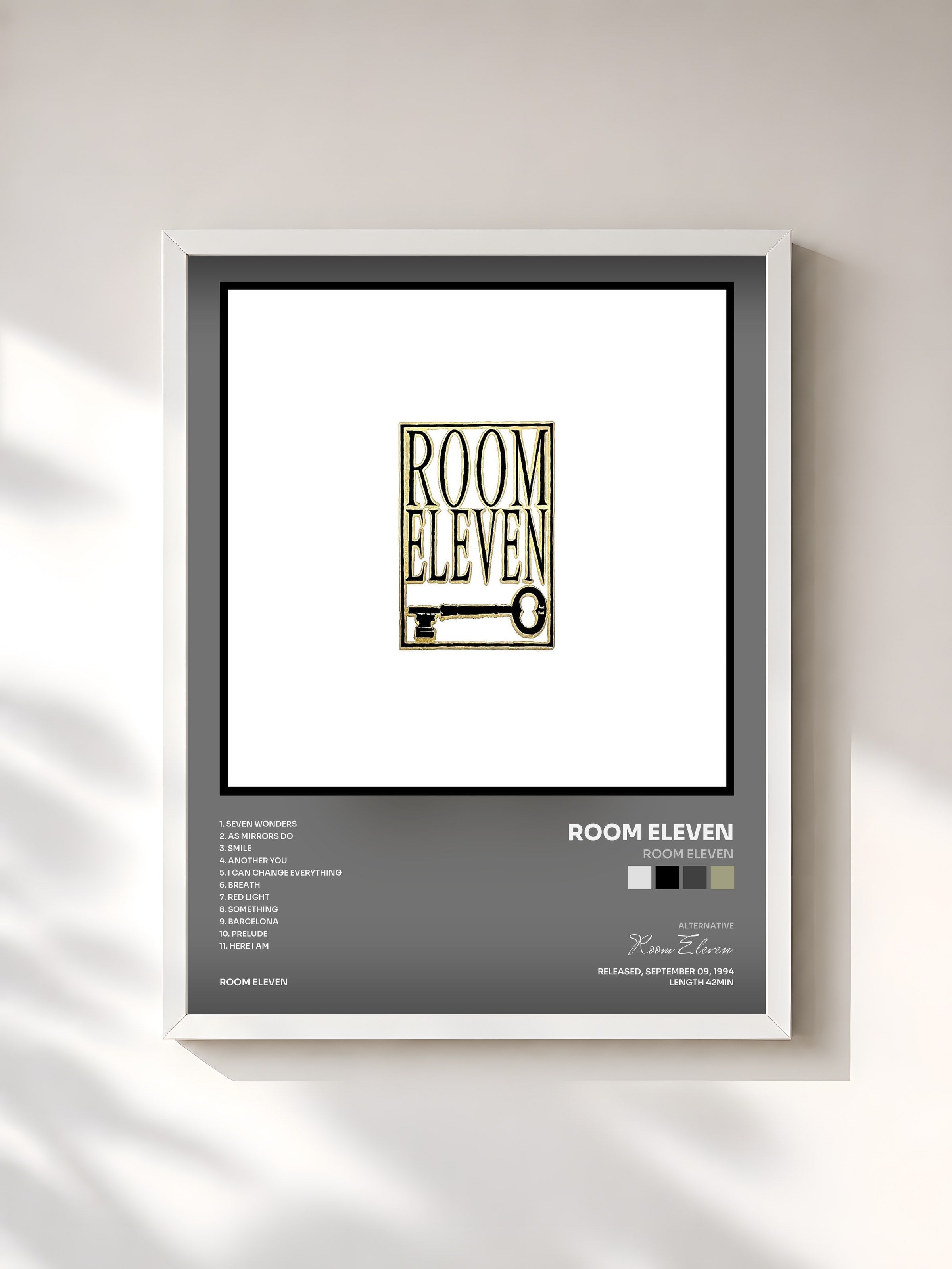 #blanc Tableau de l'album Room Eleven de Room Eleven, cadre blanc, imprimé et encadré en France