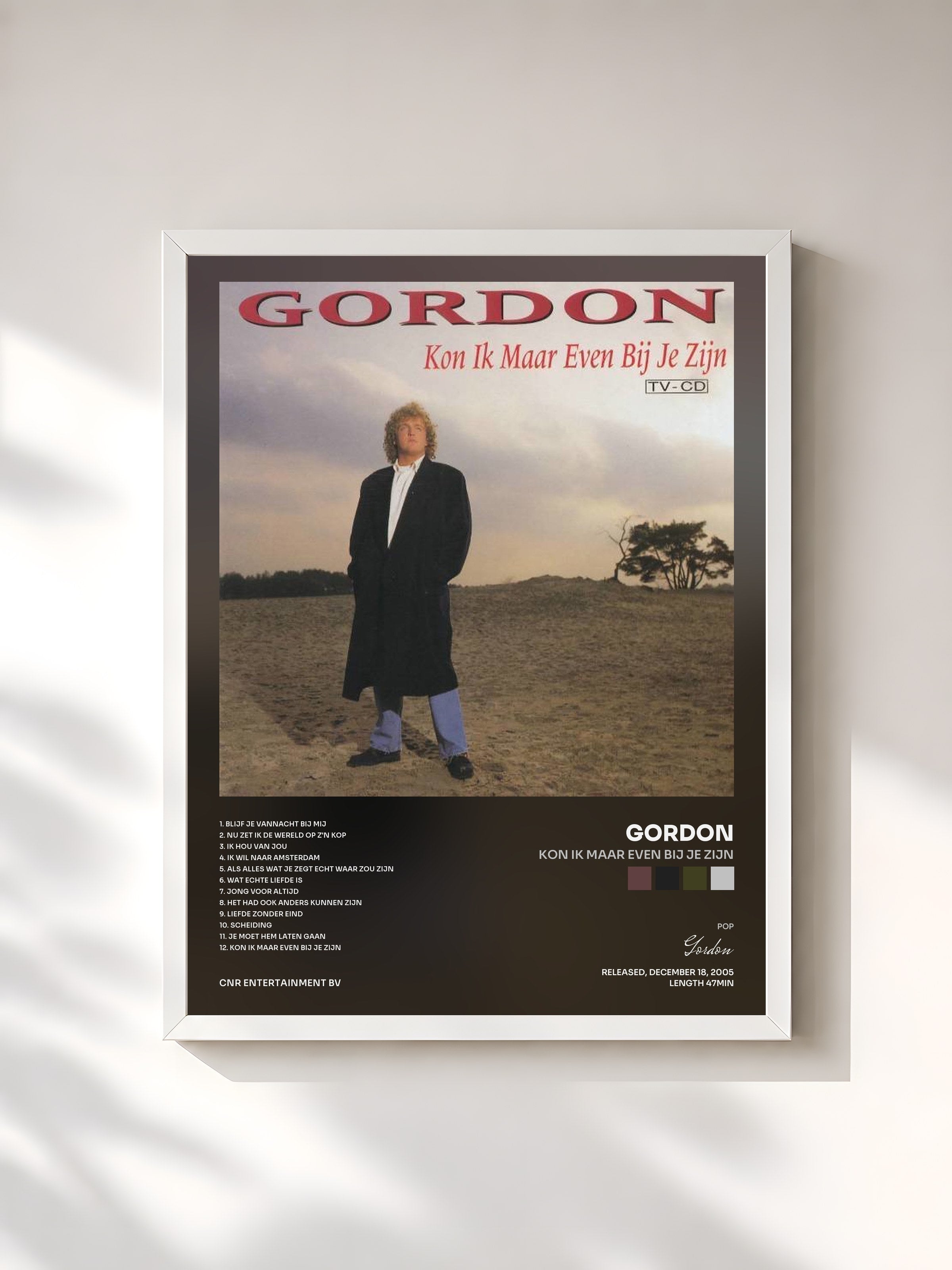 #blanc Tableau de l'album Kon ik maar even bij je zijn de Gordon, cadre blanc, imprimé et encadré en France