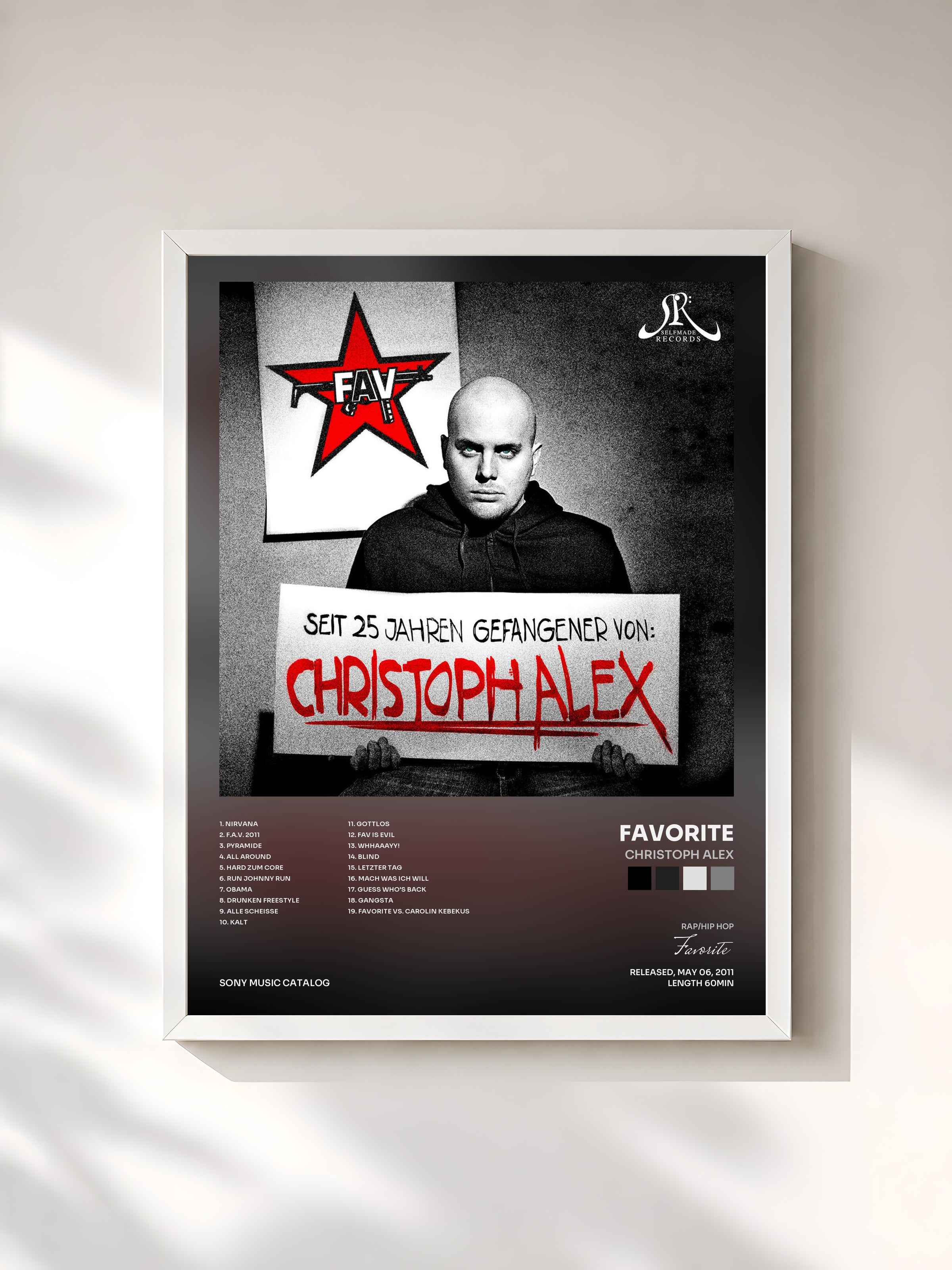#blanc Tableau de l'album Christoph Alex de Favorite, cadre blanc, imprimé et encadré en France