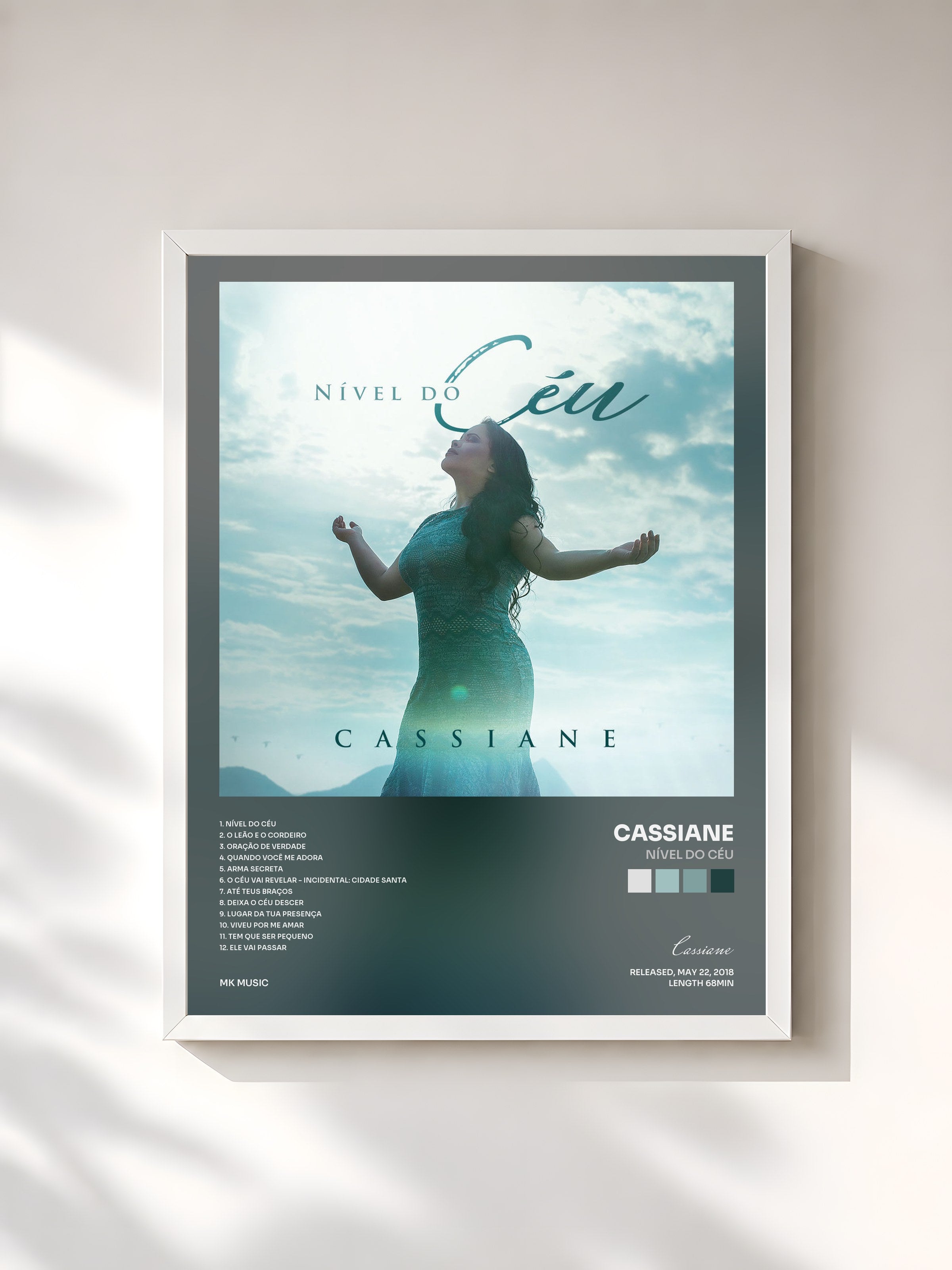 #blanc Tableau de l'album Nível do Céu de Cassiane, cadre blanc, imprimé et encadré en France