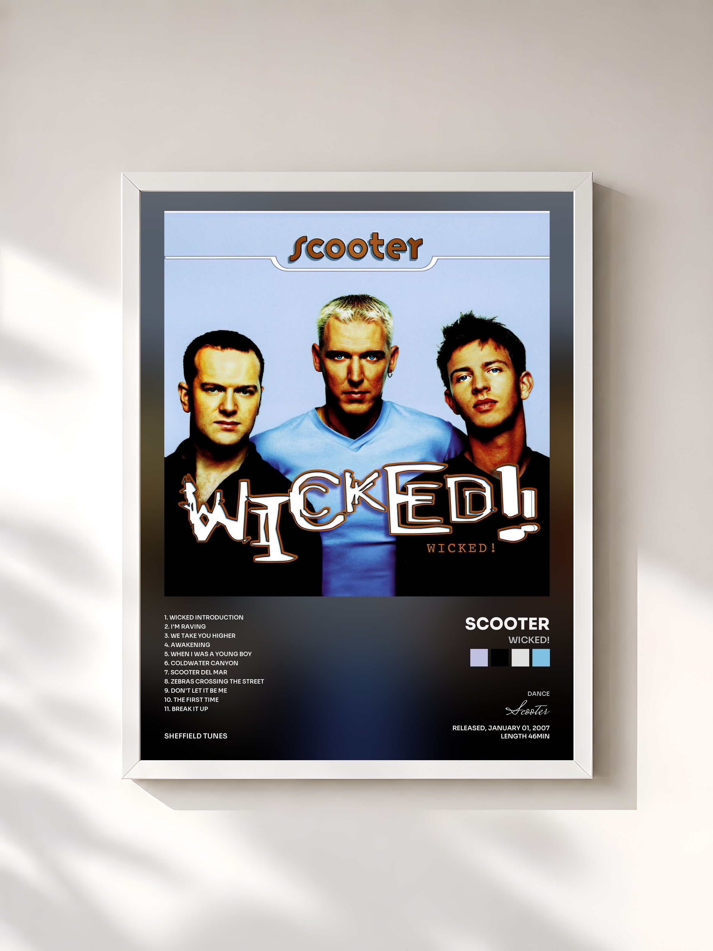 #blanc Tableau de l'album Wicked! de Scooter, cadre blanc, imprimé et encadré en France