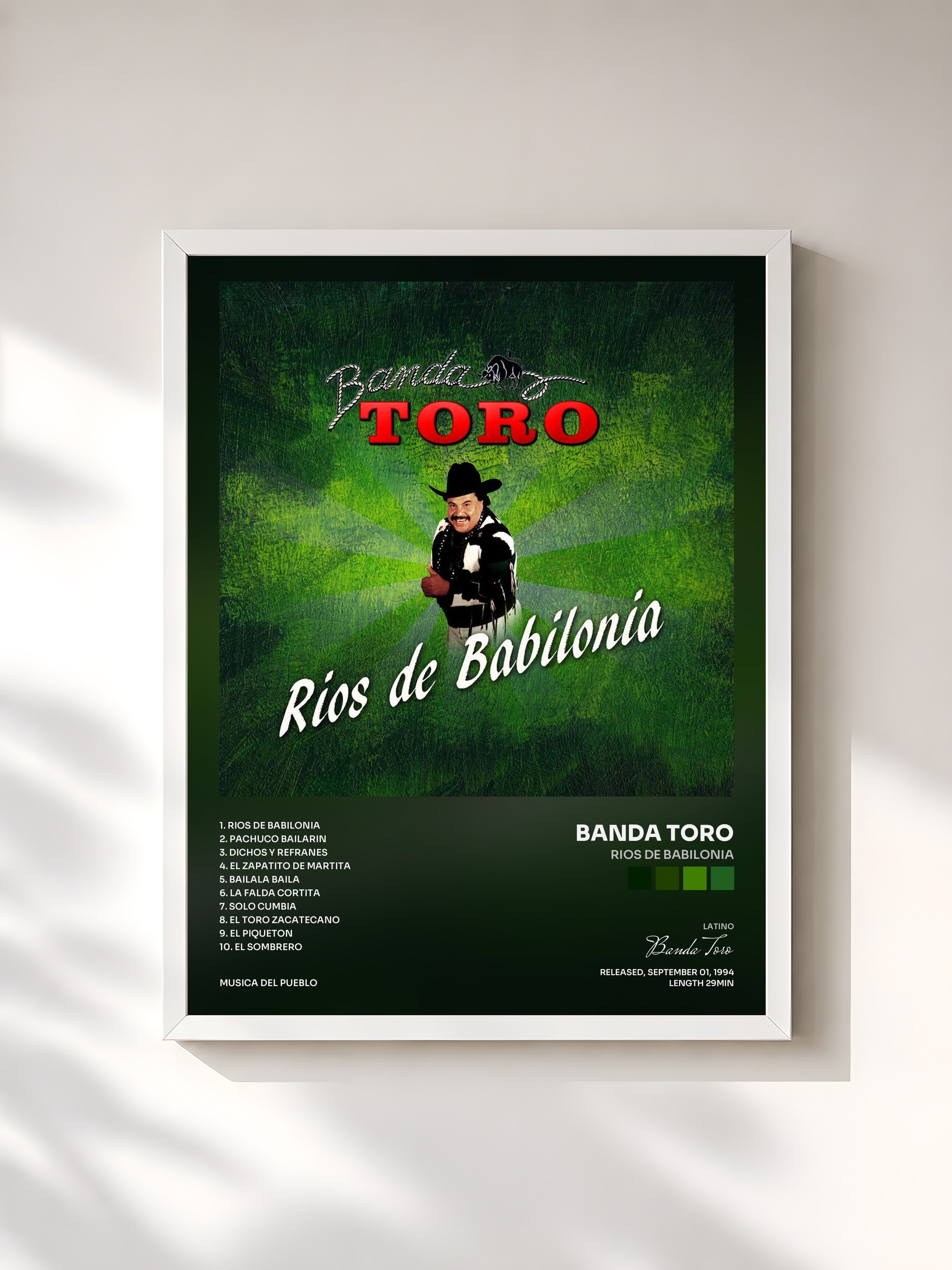 #blanc Tableau de l'album Rios de Babilonia de Banda Toro, cadre blanc, imprimé et encadré en France