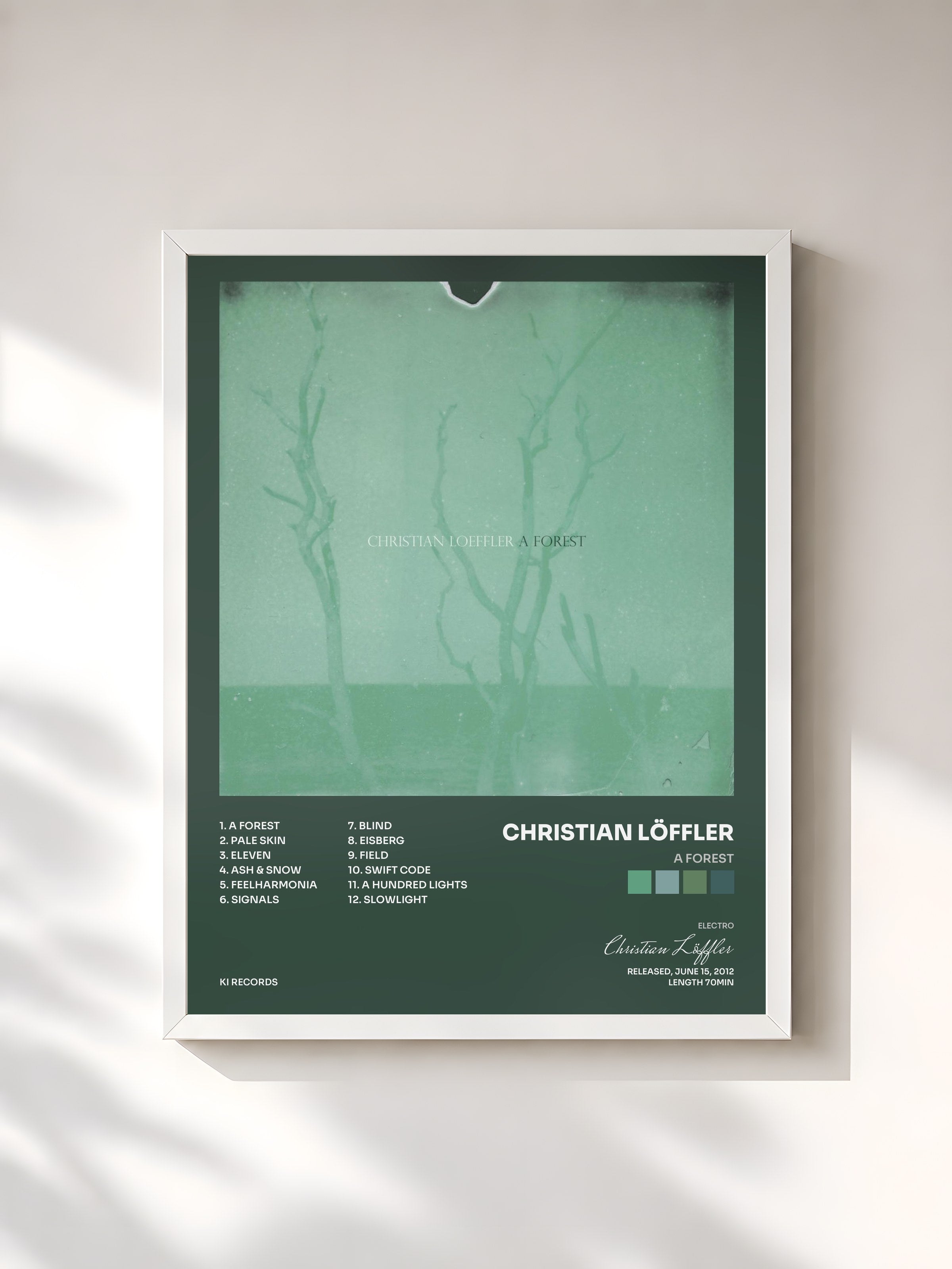 #blanc Tableau de l'album A Forest de Christian Löffler, cadre blanc, imprimé et encadré en France