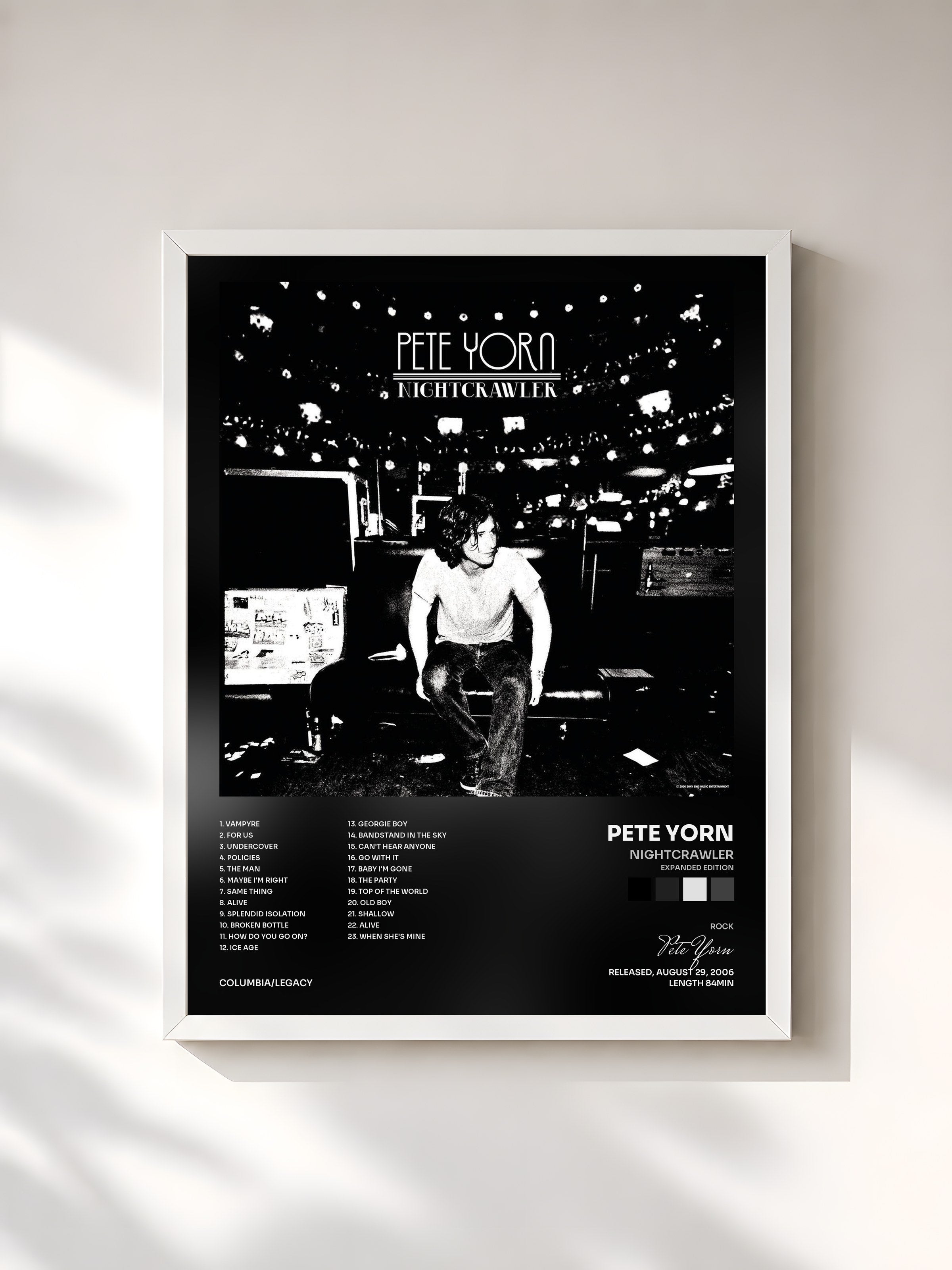 #blanc Tableau de l'album Nightcrawler (Expanded Edition) de Pete Yorn, cadre blanc, imprimé et encadré en France