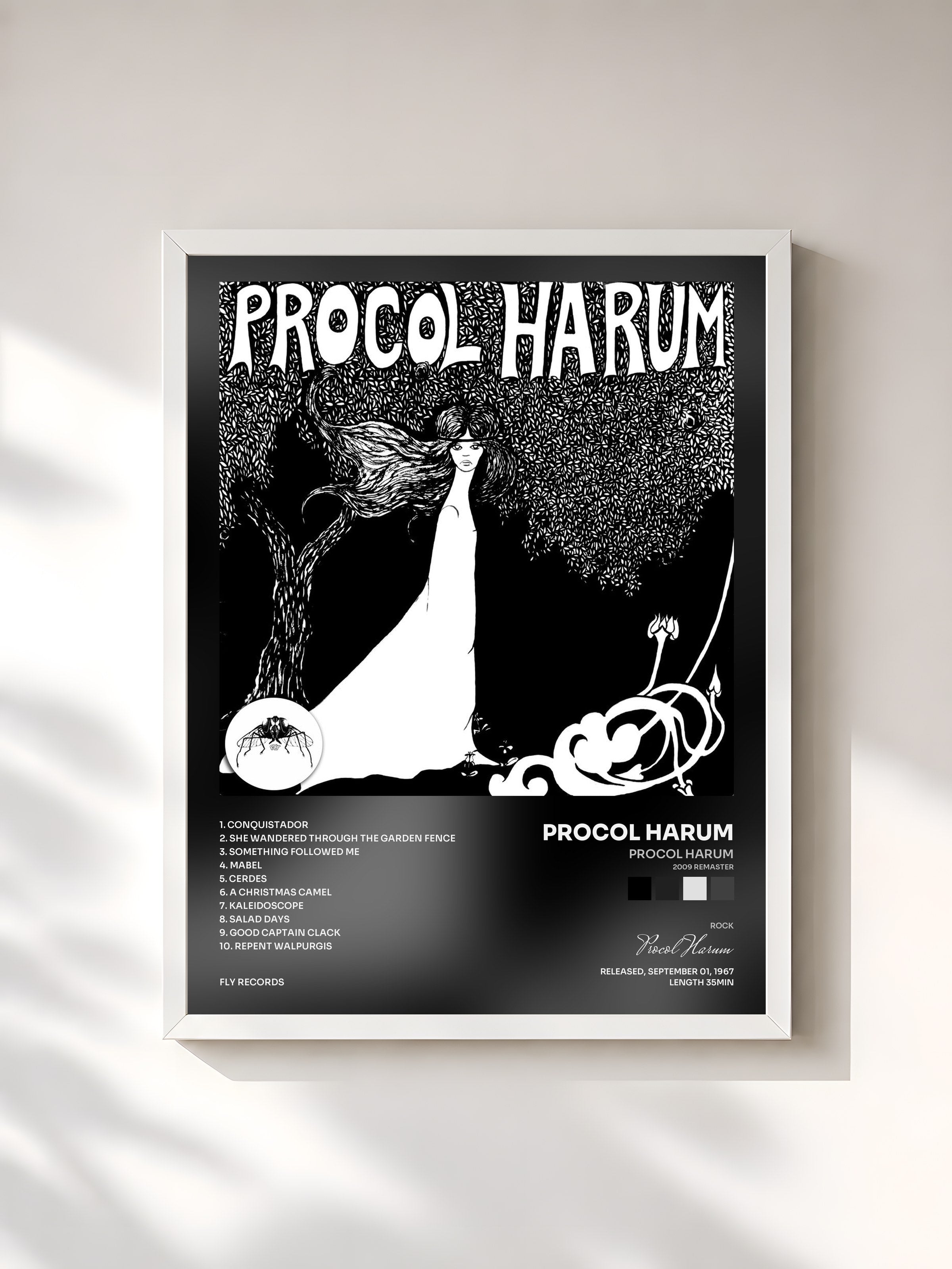 #blanc Tableau de l'album Procol Harum (2009 Remaster) de Procol Harum, cadre blanc, imprimé et encadré en France