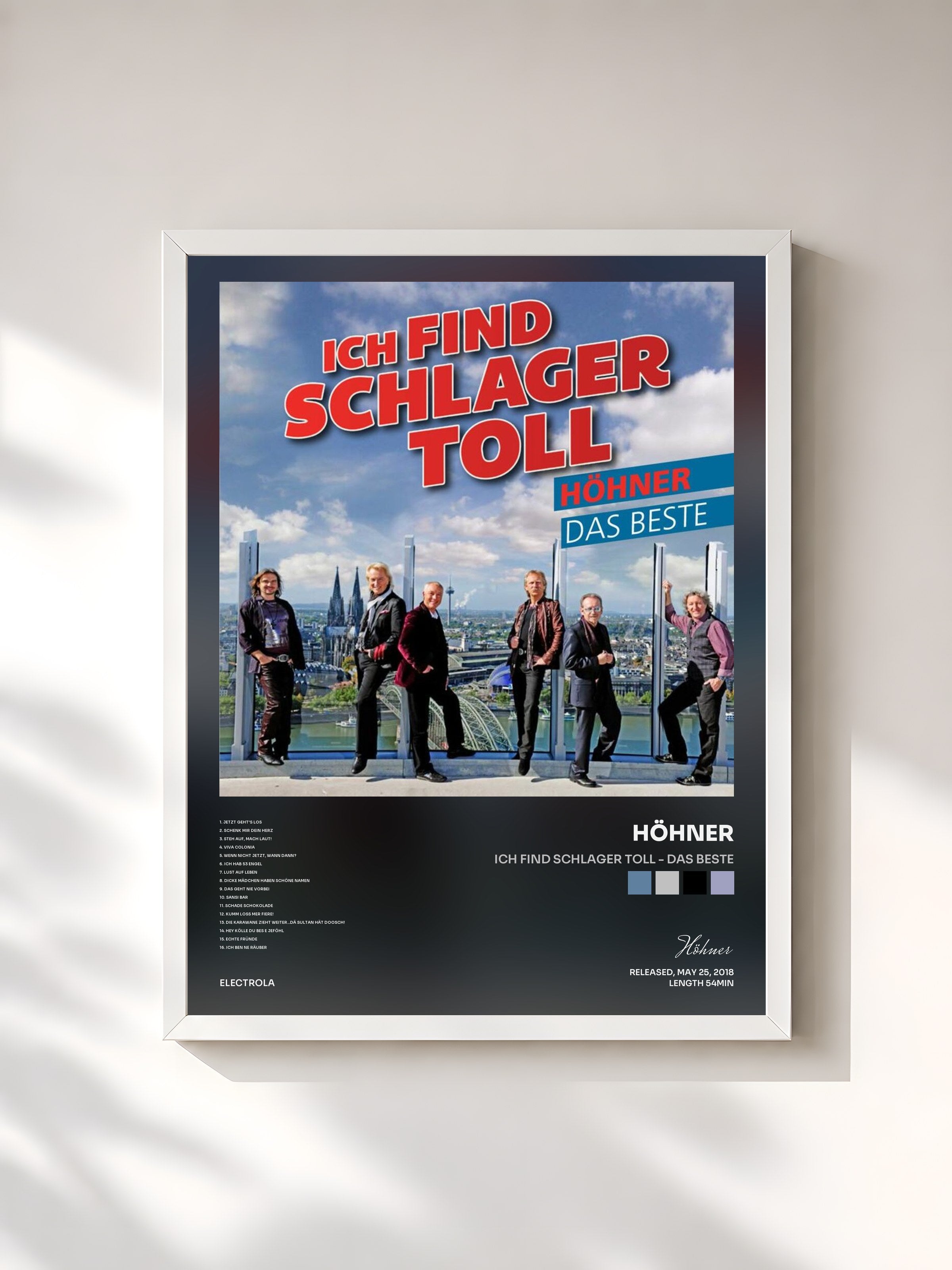 #blanc Tableau de l'album Ich find Schlager toll - Das Beste de Höhner, cadre blanc, imprimé et encadré en France