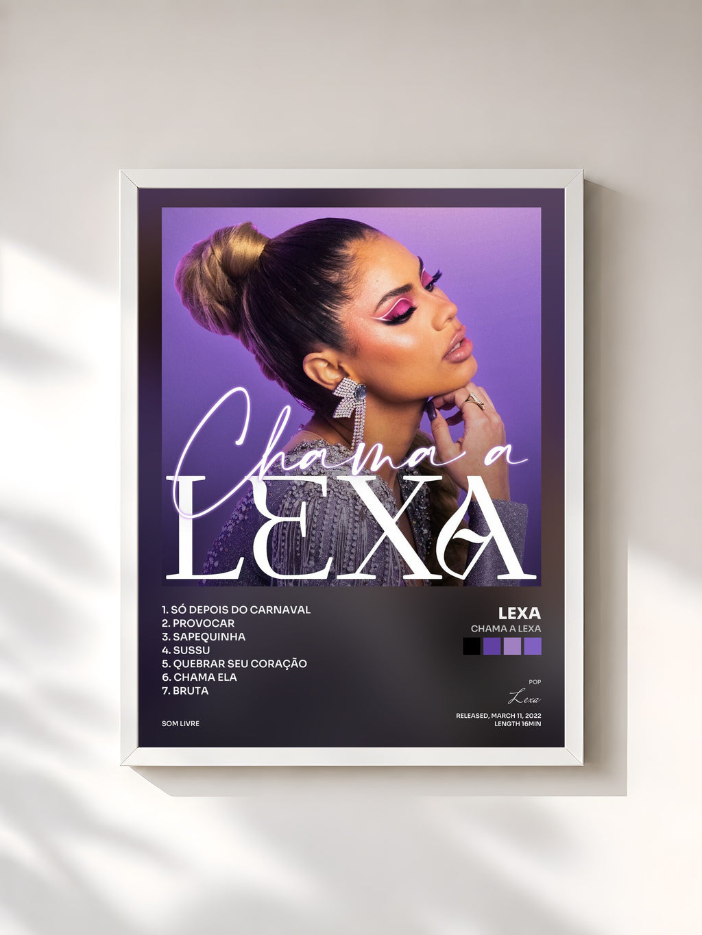 #blanc Tableau de l'album Chama A Lexa de Lexa, cadre blanc, imprimé et encadré en France