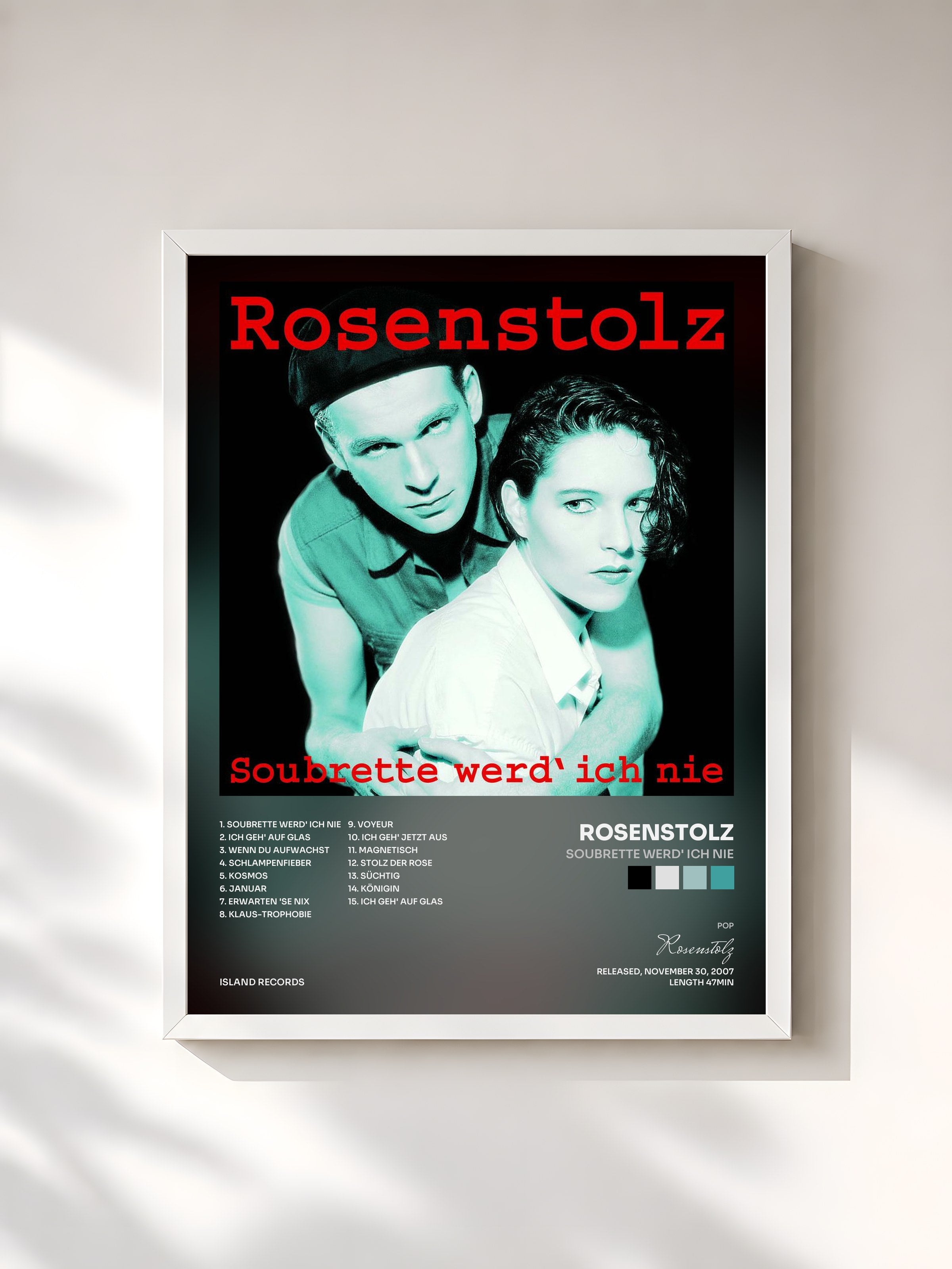 #blanc Tableau de l'album Soubrette werd' ich nie de Rosenstolz, cadre blanc, imprimé et encadré en France