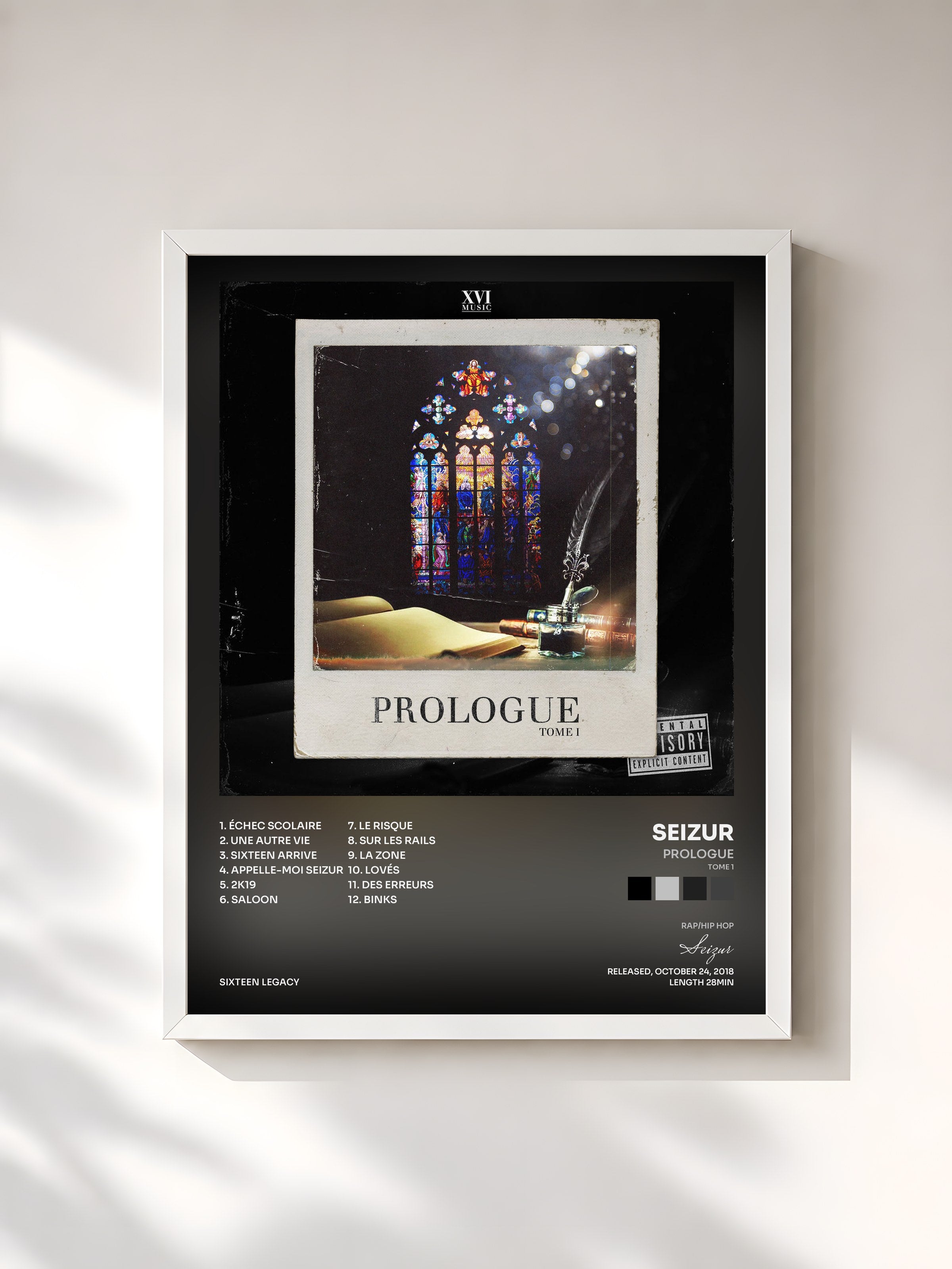 #blanc Tableau de l'album Prologue (Tome 1) de Seizur, cadre blanc, imprimé et encadré en France