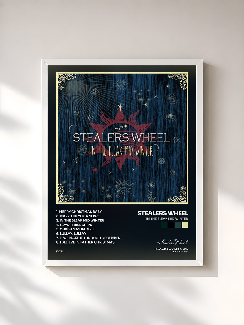 #blanc In the Bleak Mid Winter by Stealers Wheel as a framed art print, white frame, printed and framed in France