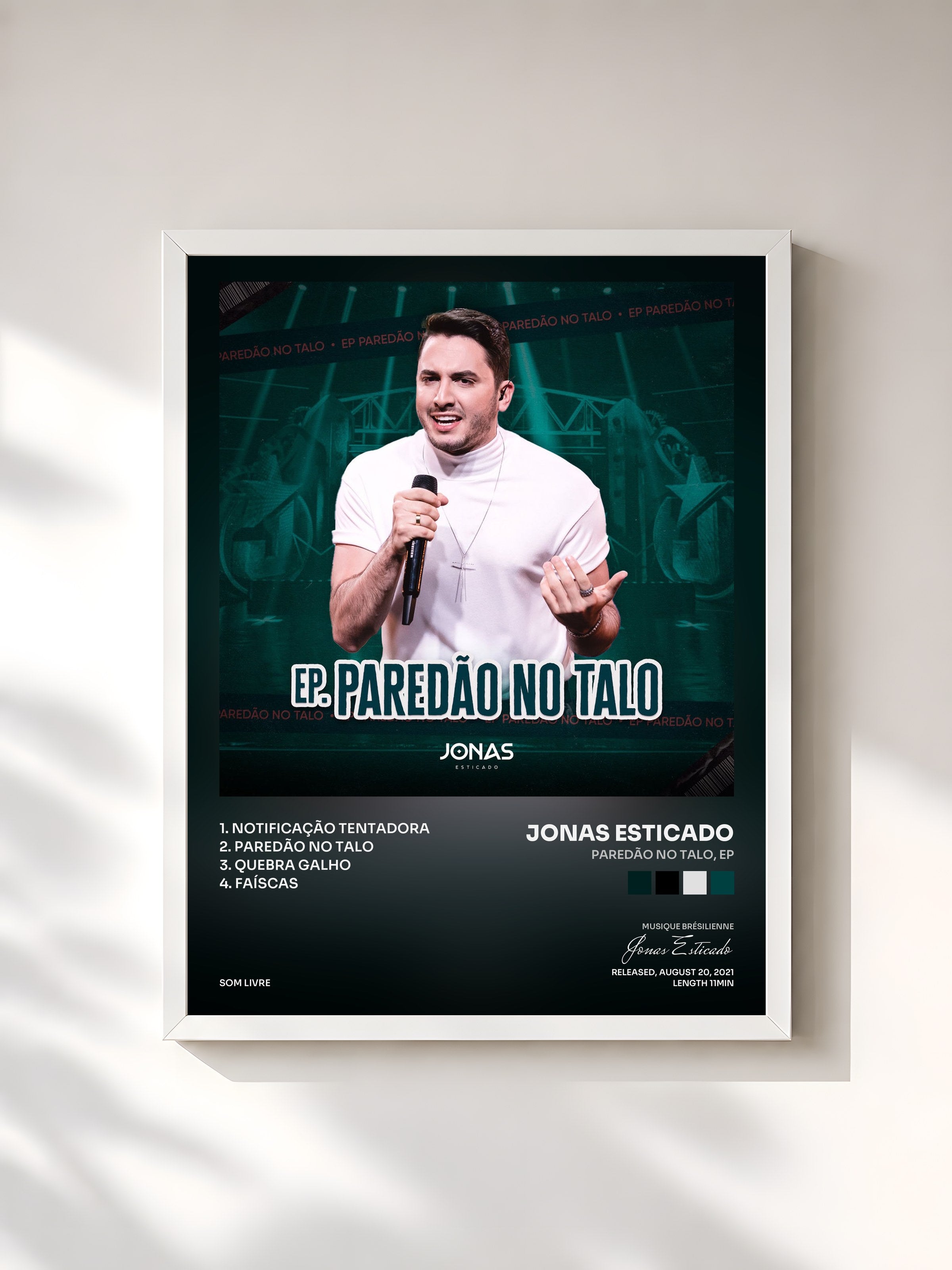 #blanc Tableau de l'album Paredão No Talo, Ep de Jonas Esticado, cadre blanc, imprimé et encadré en France