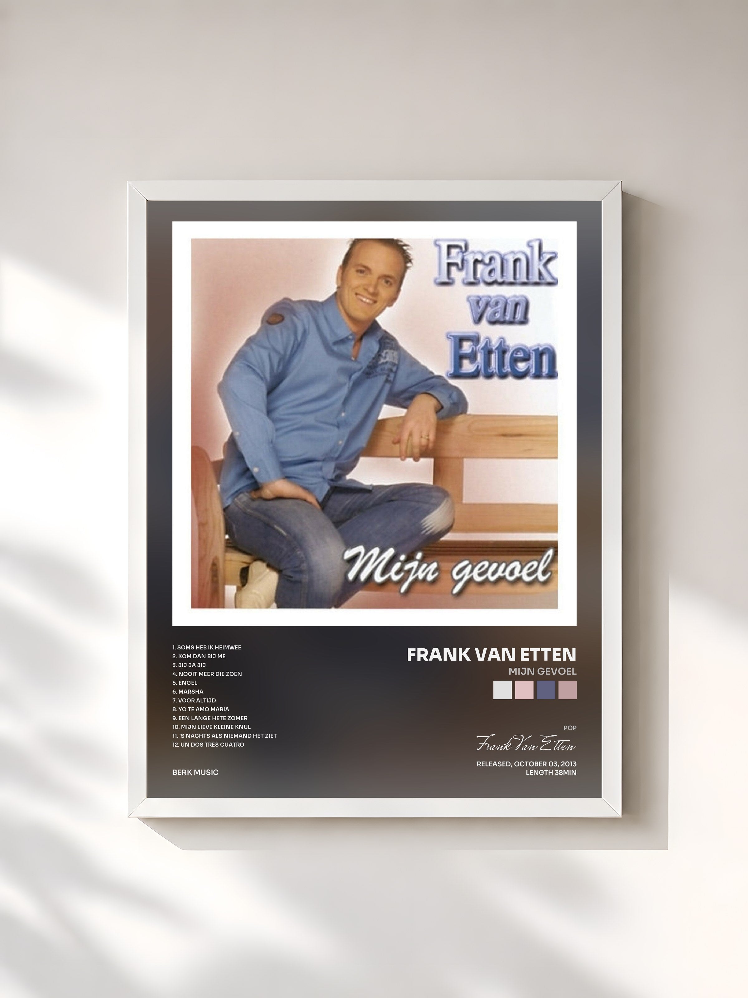 #blanc Tableau de l'album Mijn Gevoel de Frank Van Etten, cadre blanc, imprimé et encadré en France