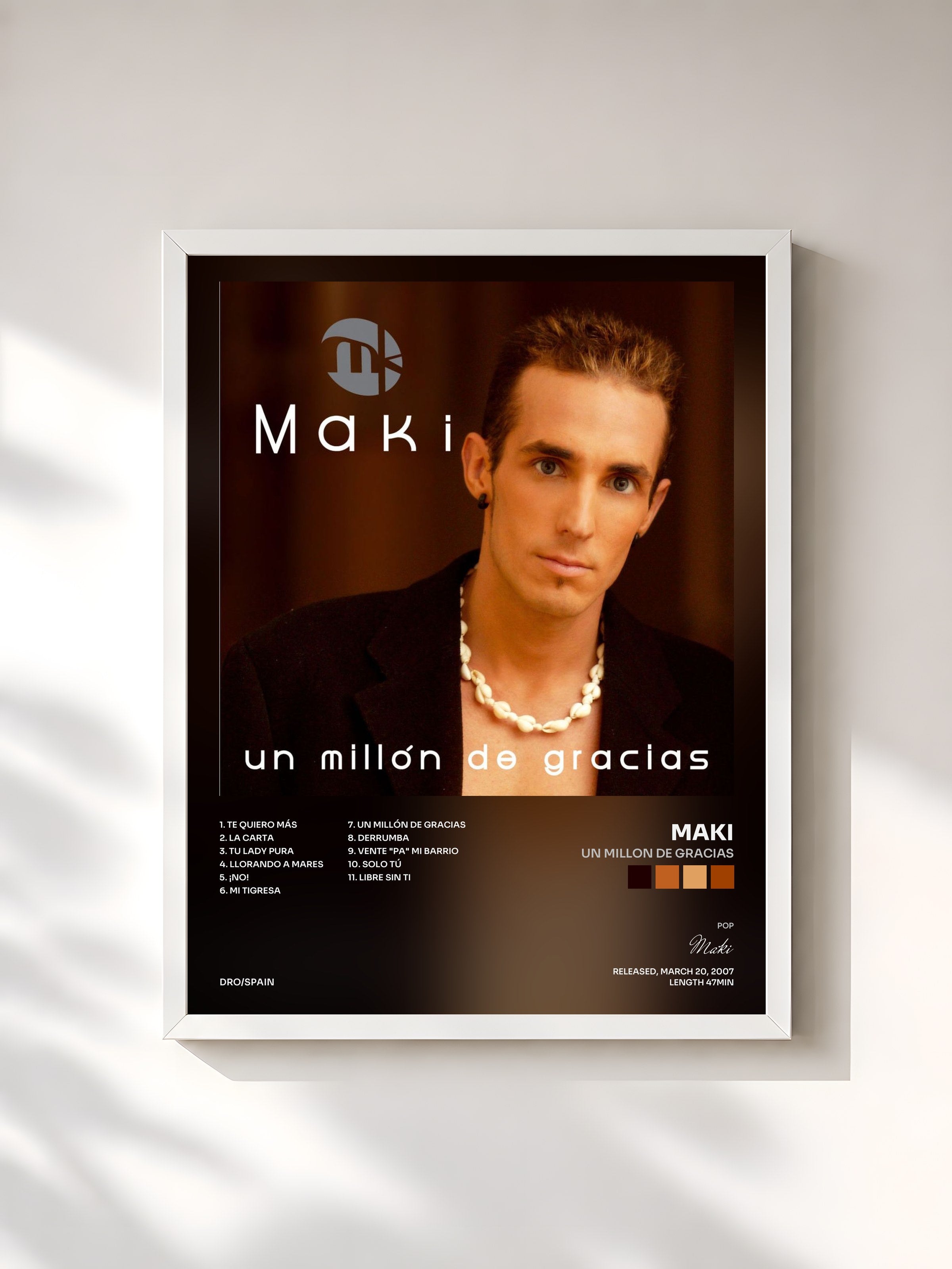 #blanc Tableau de l'album Un millon de gracias de Maki, cadre blanc, imprimé et encadré en France