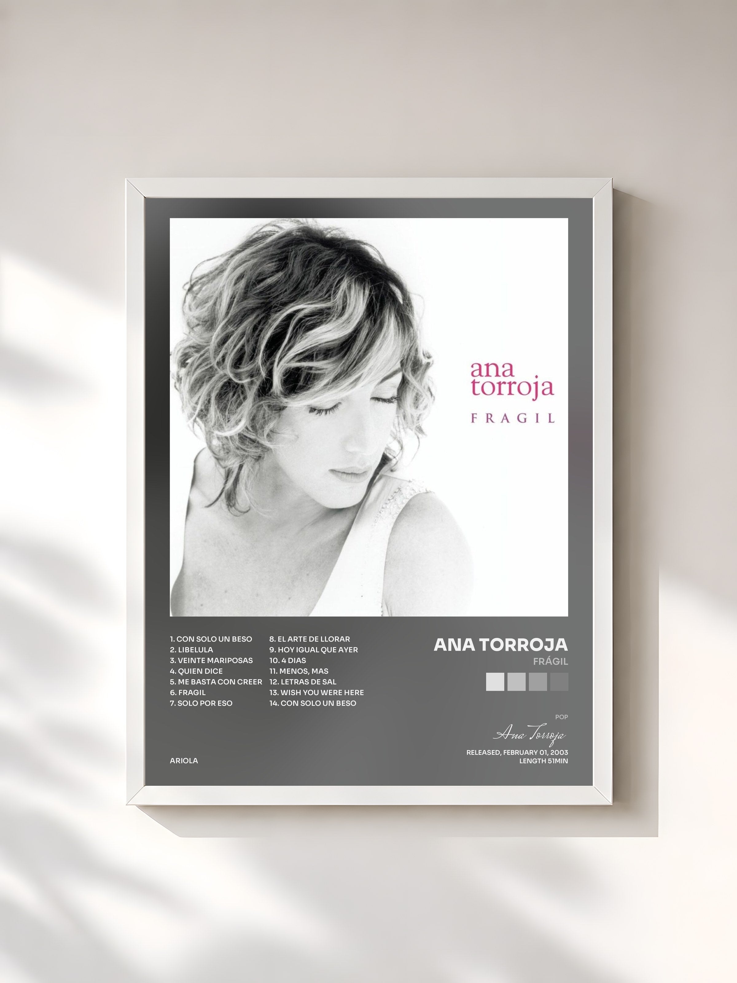 #blanc Tableau de l'album Frágil de Ana Torroja, cadre blanc, imprimé et encadré en France