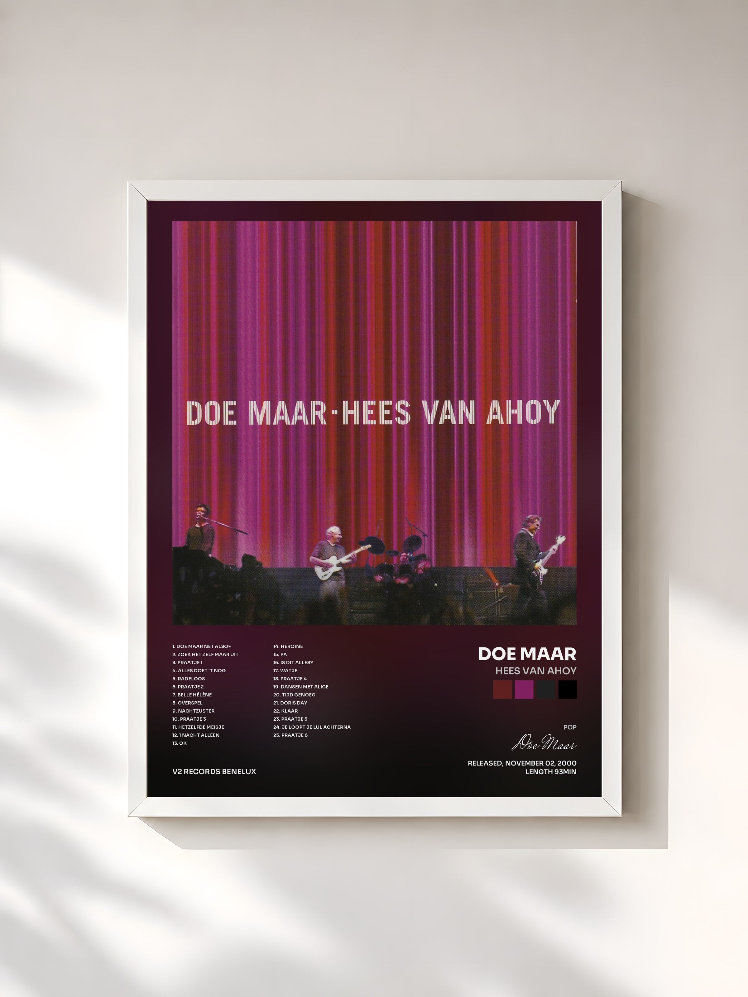 #blanc Tableau de l'album Hees Van Ahoy de Doe Maar, cadre blanc, imprimé et encadré en France