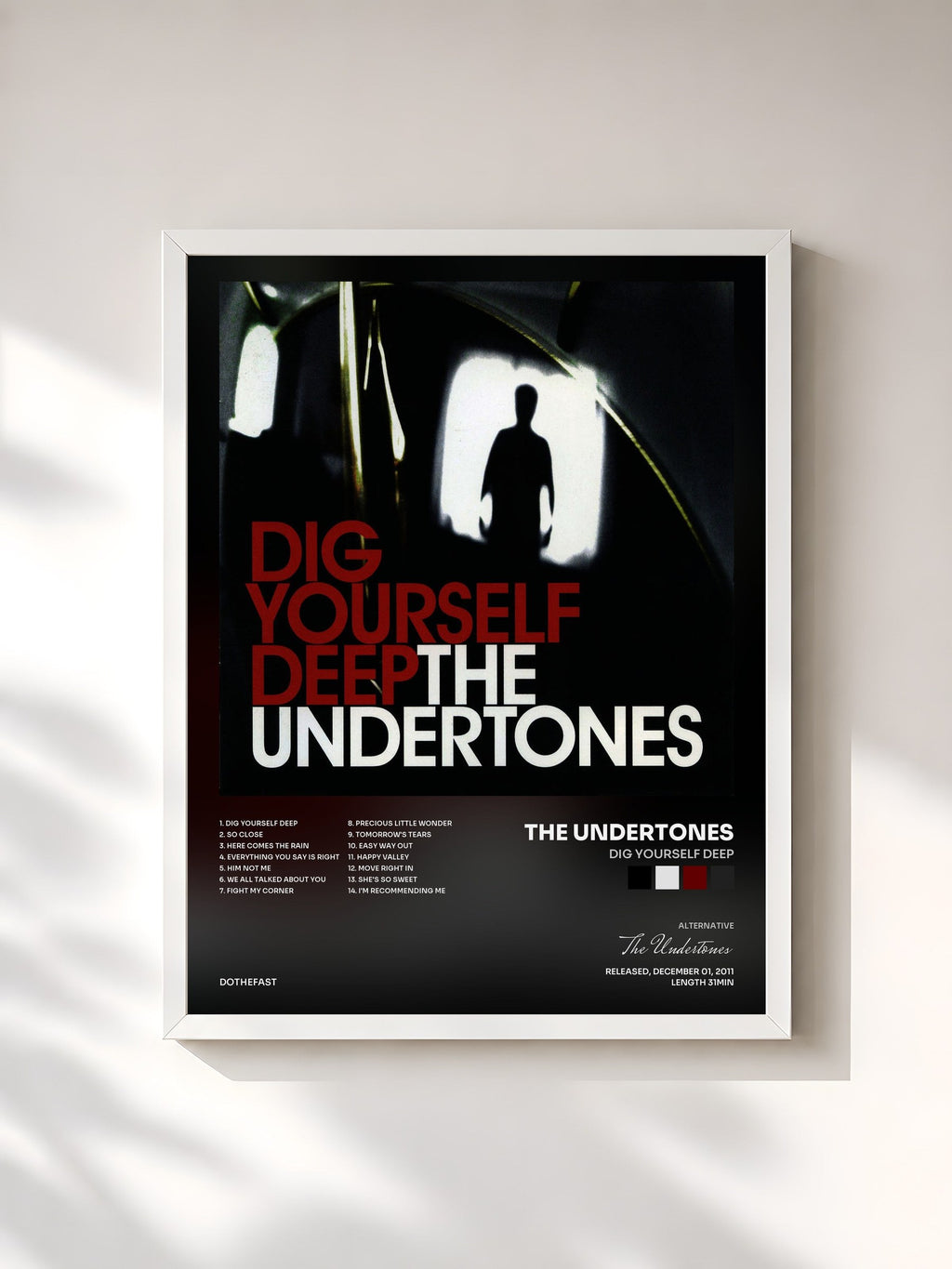 #blanc Dig Yourself Deep di The Undertones in stampa incorniciata, cornice bianca, stampata e incorniciata in Francia