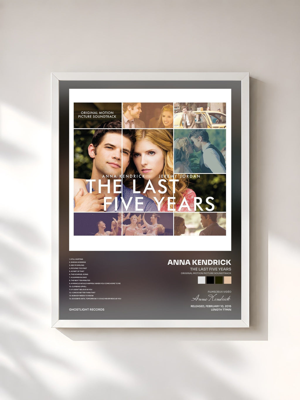 #blanc The Last Five Years (Original Motion Picture Soundtrack) by Anna Kendrick as a framed art print, white frame, printed and framed in France