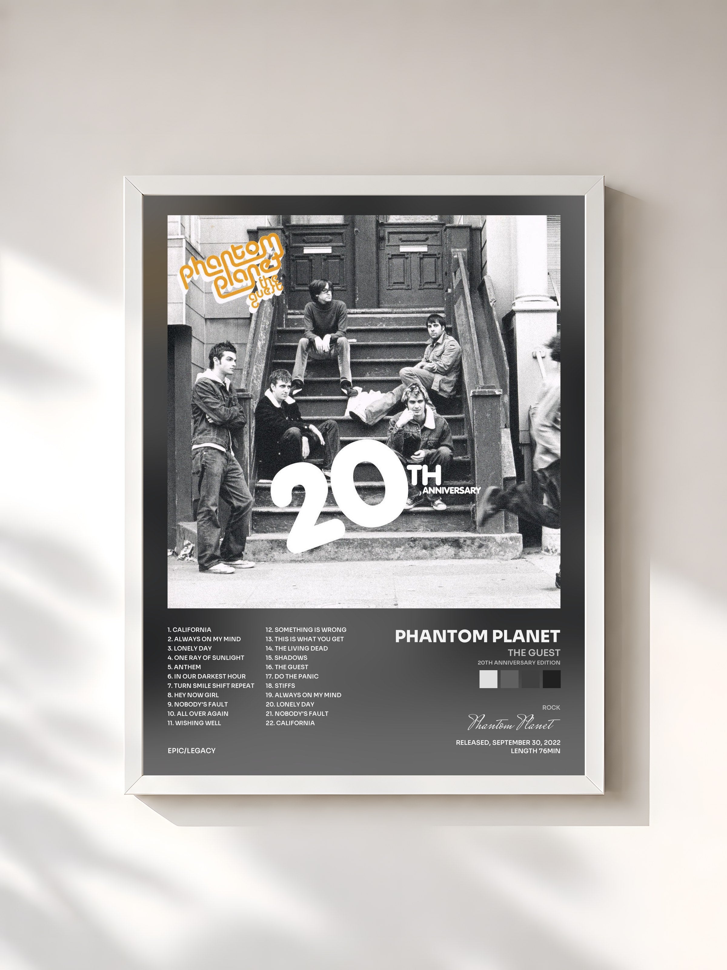 #blanc Tableau de l'album The Guest (20th Anniversary Edition) de Phantom Planet, cadre blanc, imprimé et encadré en France