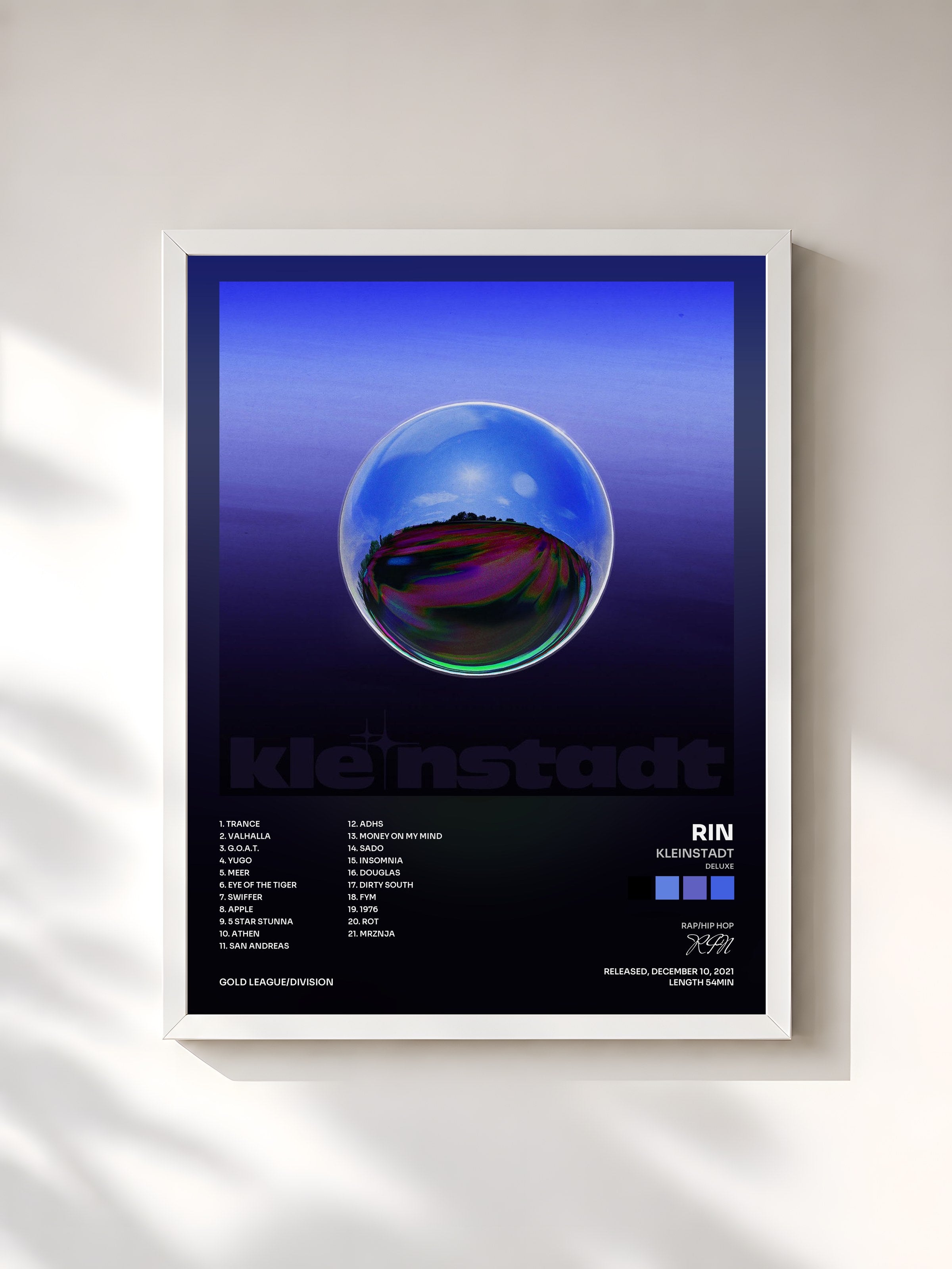 #blanc Tableau de l'album Kleinstadt (Deluxe) de RIN, cadre blanc, imprimé et encadré en France
