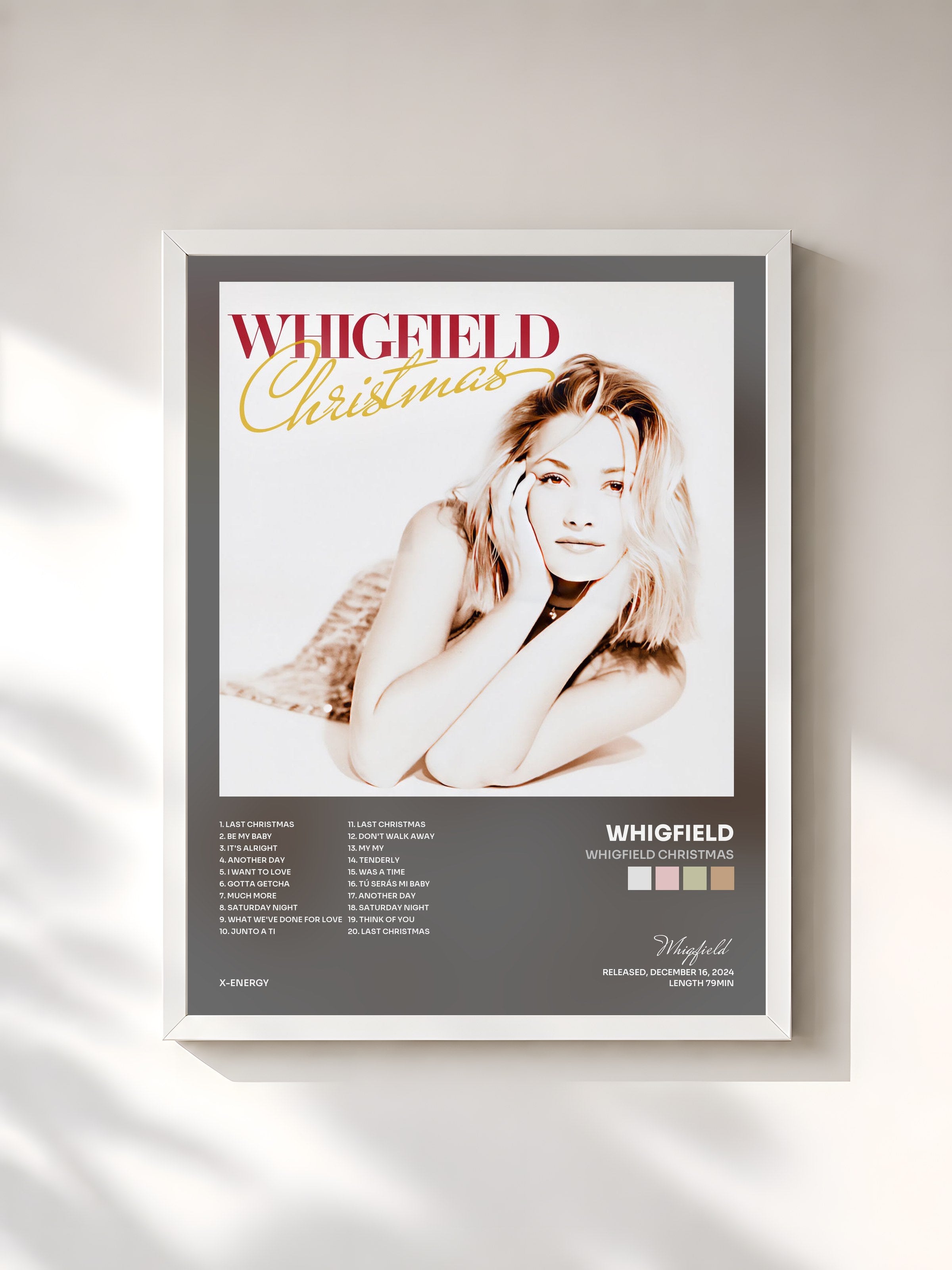 #blanc Tableau de l'album Whigfield Christmas de Whigfield, cadre blanc, imprimé et encadré en France