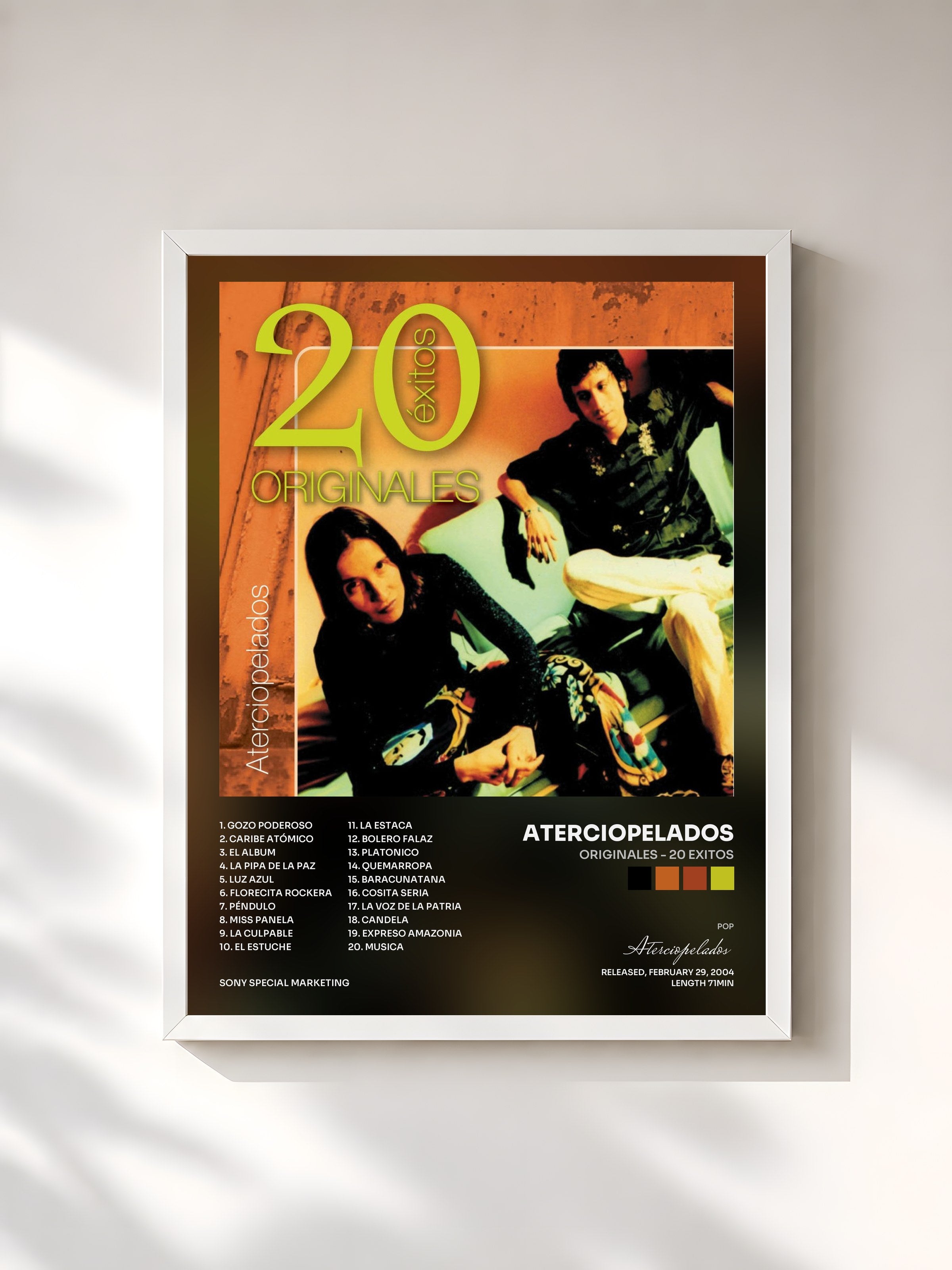 #blanc Tableau de l'album Originales - 20 Exitos de Aterciopelados, cadre blanc, imprimé et encadré en France