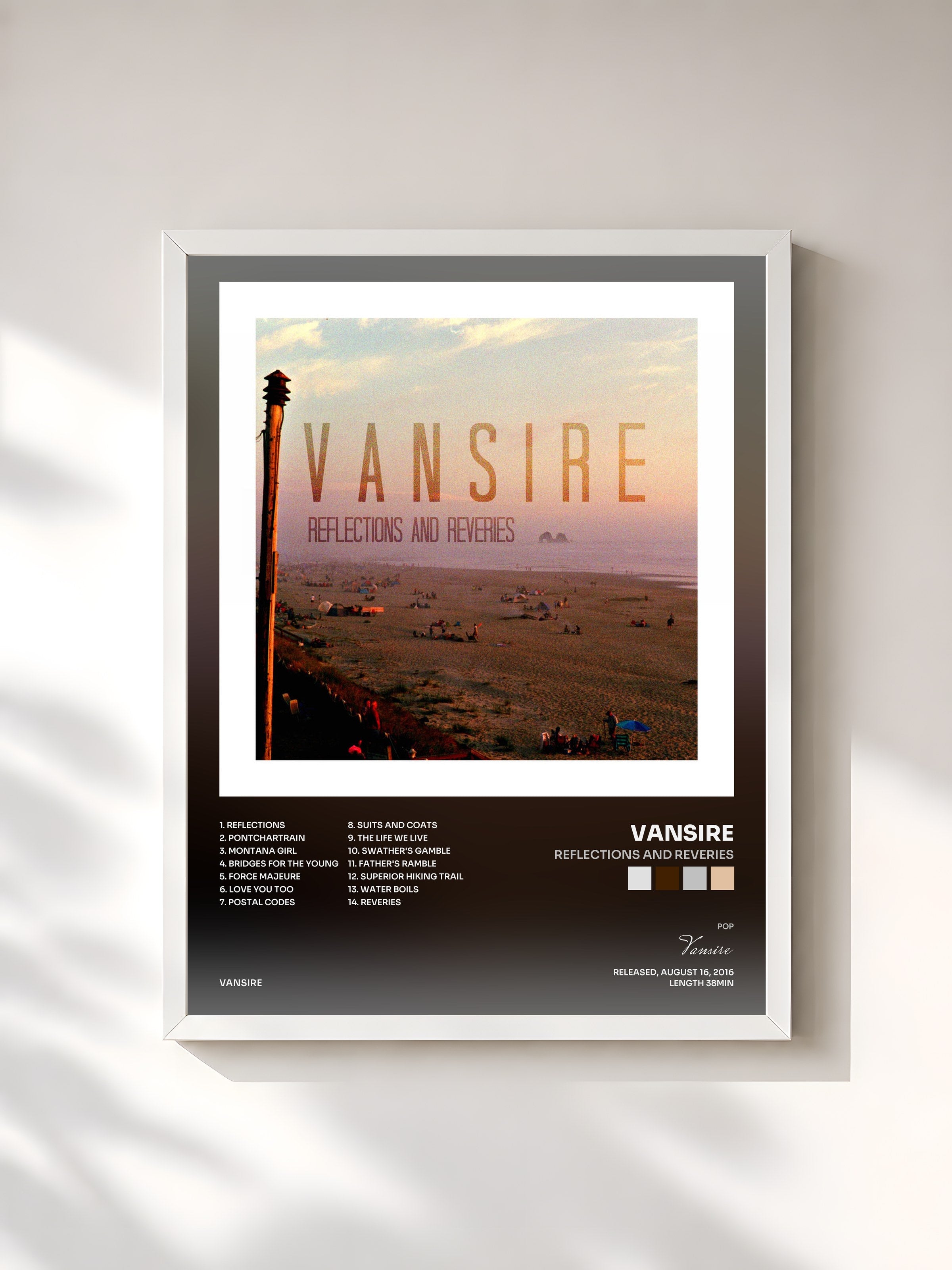 #blanc Tableau de l'album Reflections and Reveries de Vansire, cadre blanc, imprimé et encadré en France