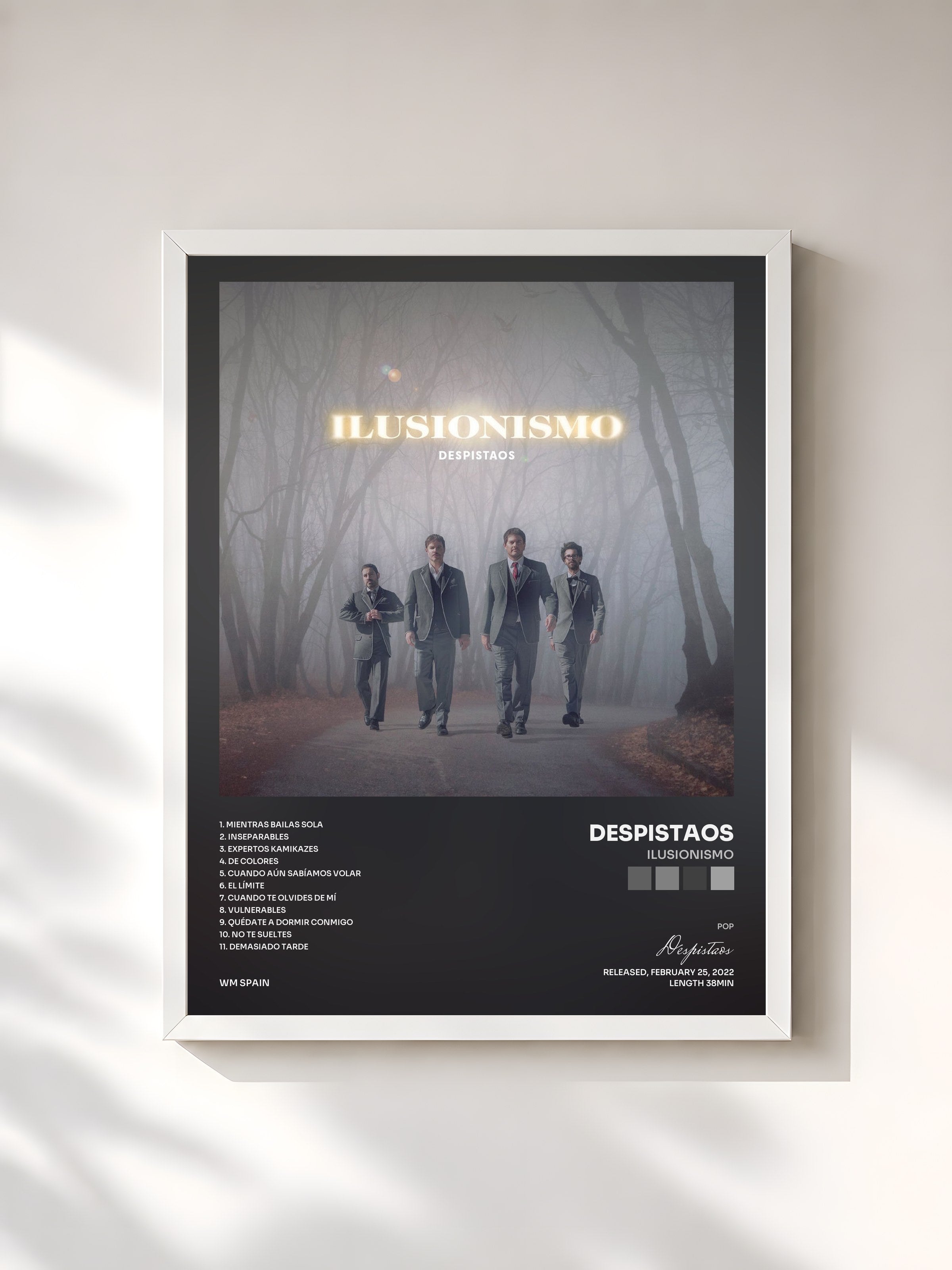 #blanc Tableau de l'album Ilusionismo de Despistaos, cadre blanc, imprimé et encadré en France