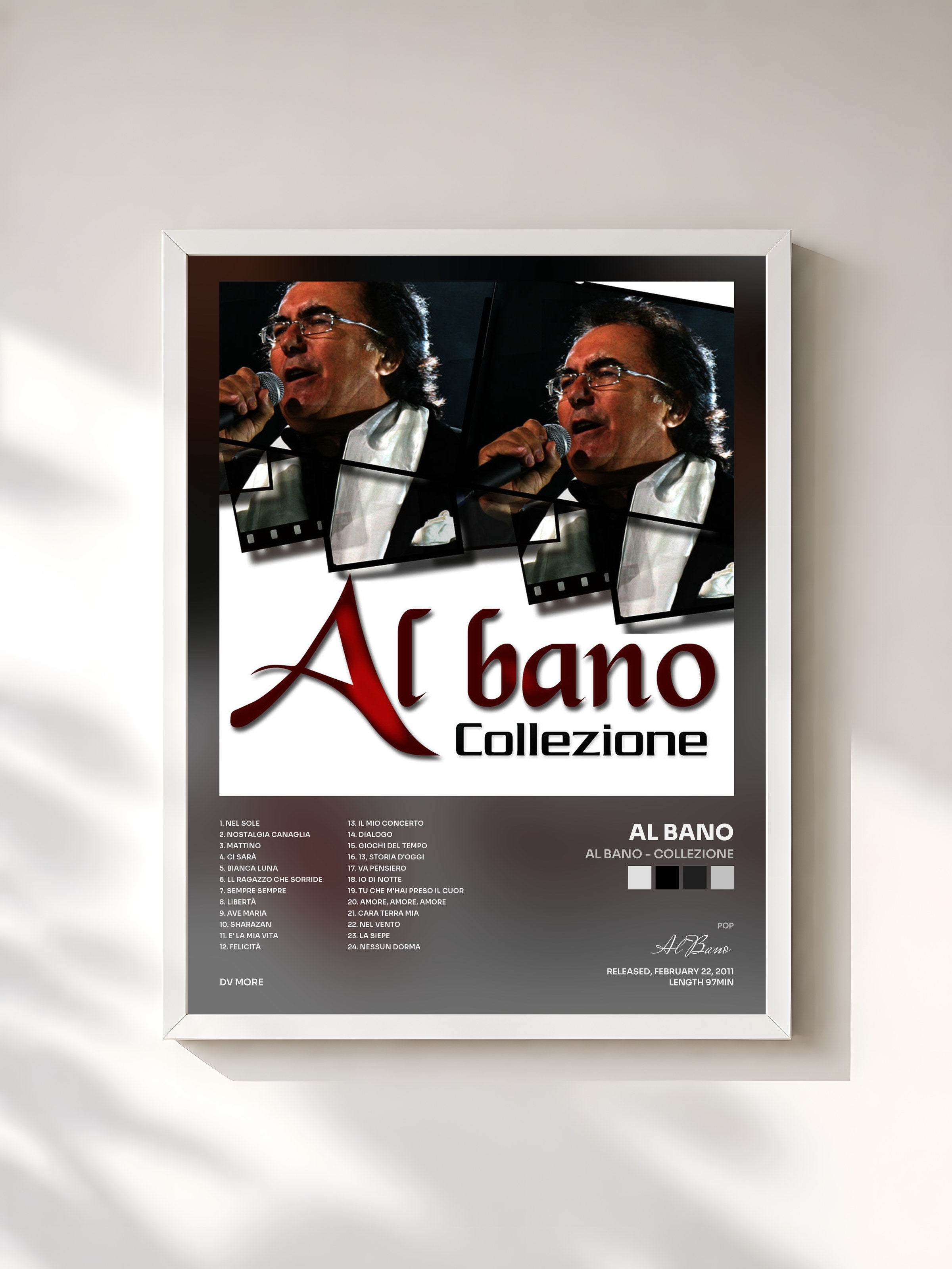 #blanc Tableau de l'album Al Bano - Collezione de Al Bano, cadre blanc, imprimé et encadré en France