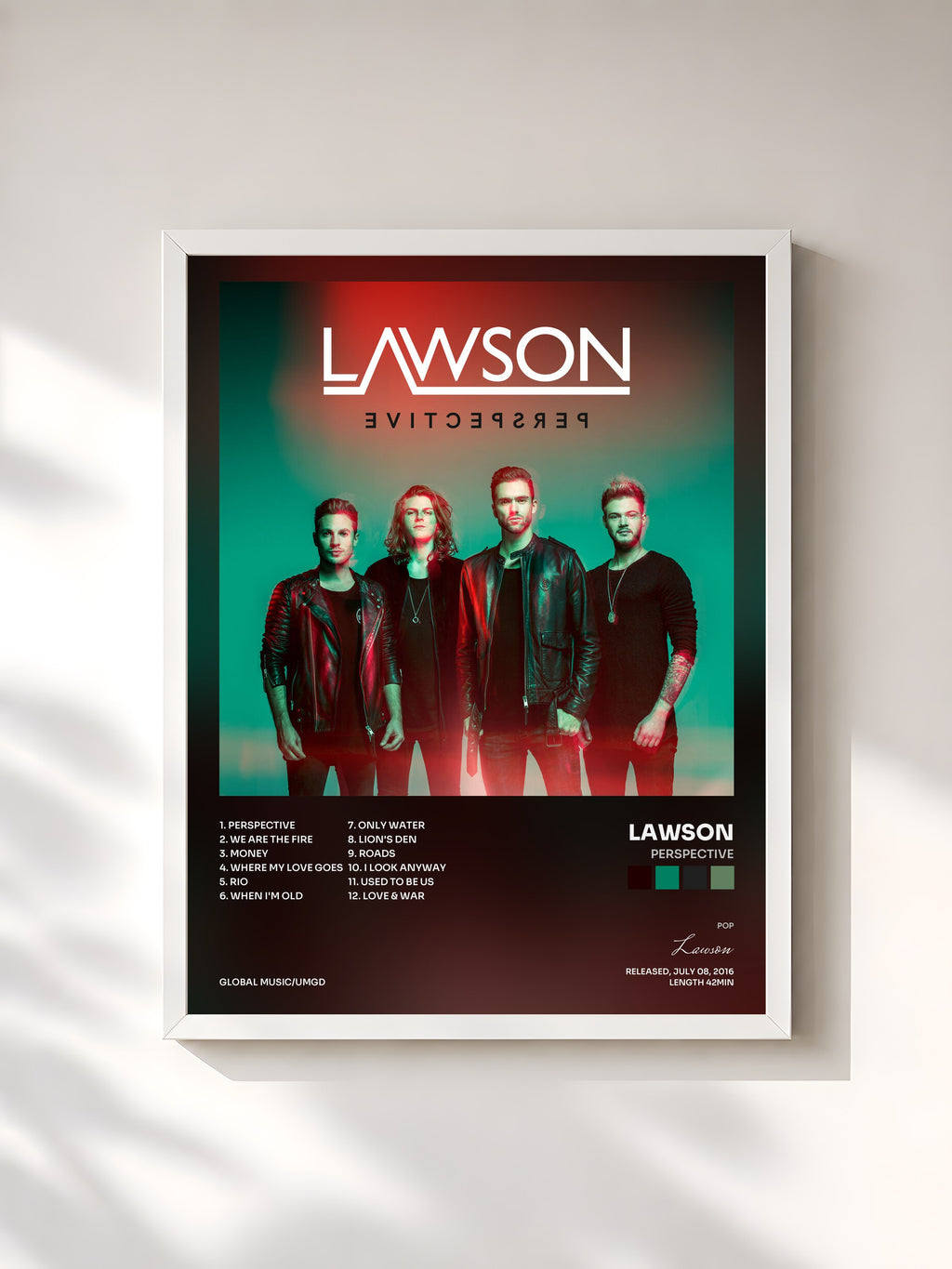#blanc Tableau de l'album Perspective de Lawson, cadre blanc, imprimé et encadré en France