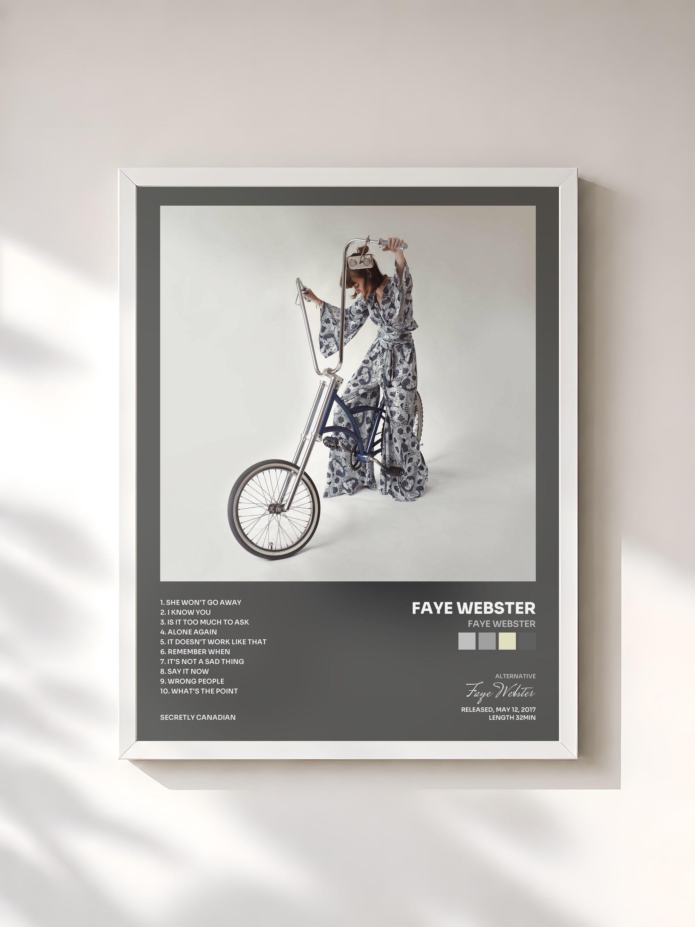 #blanc Tableau de l'album Faye Webster de Faye Webster, cadre blanc, imprimé et encadré en France