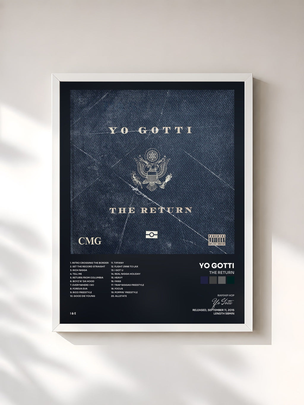 #blanc The Return di Yo Gotti in stampa incorniciata, cornice bianca, stampata e incorniciata in Francia