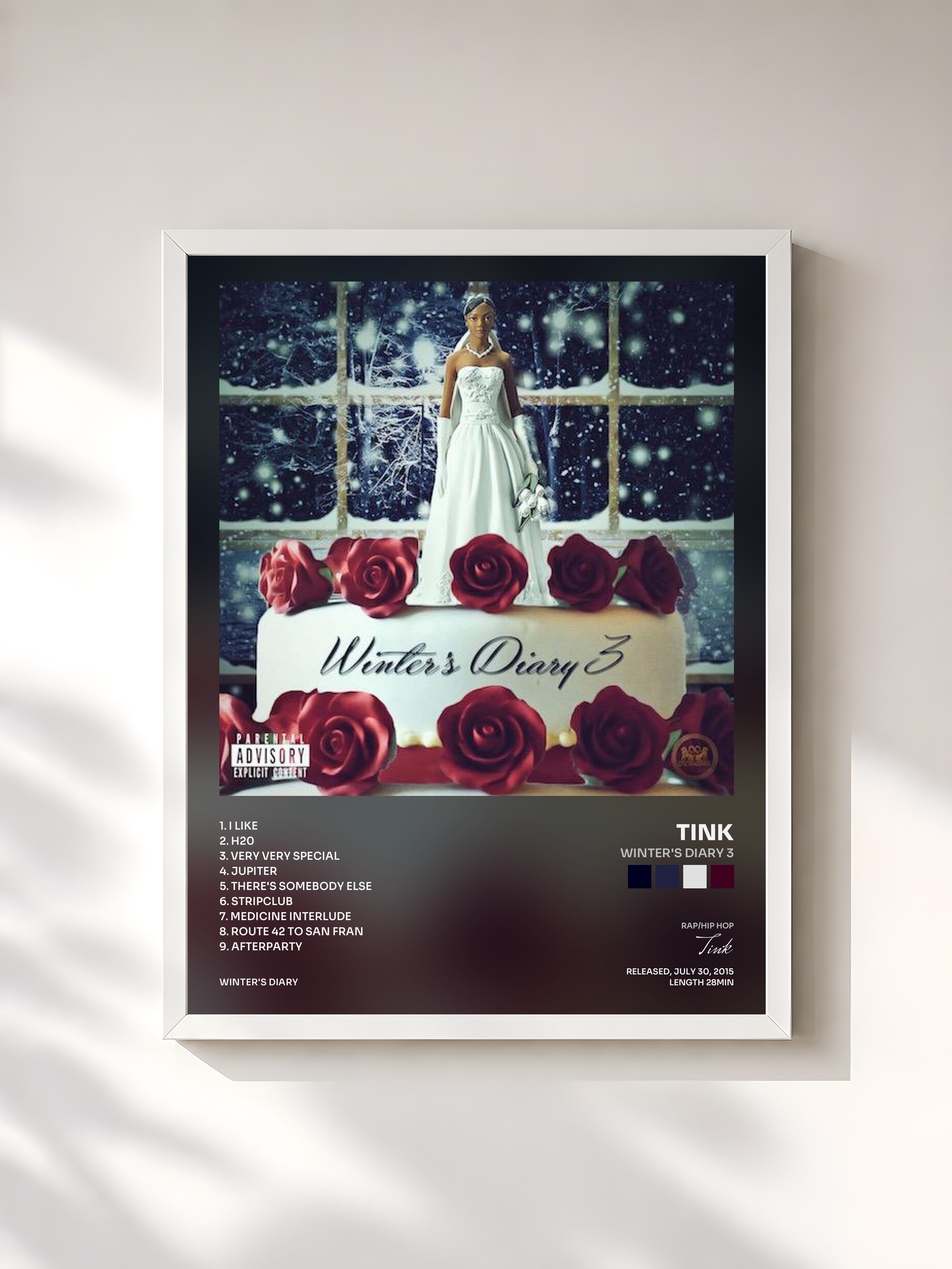 #blanc Tableau de l'album Winter's Diary 3 de Tink, cadre blanc, imprimé et encadré en France