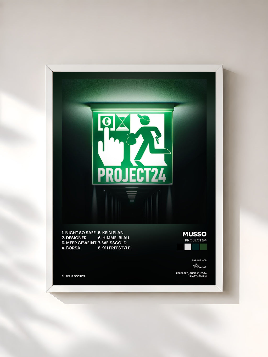 #blanc PROJECT 24 by Musso as a framed art print, white frame, printed and framed in France