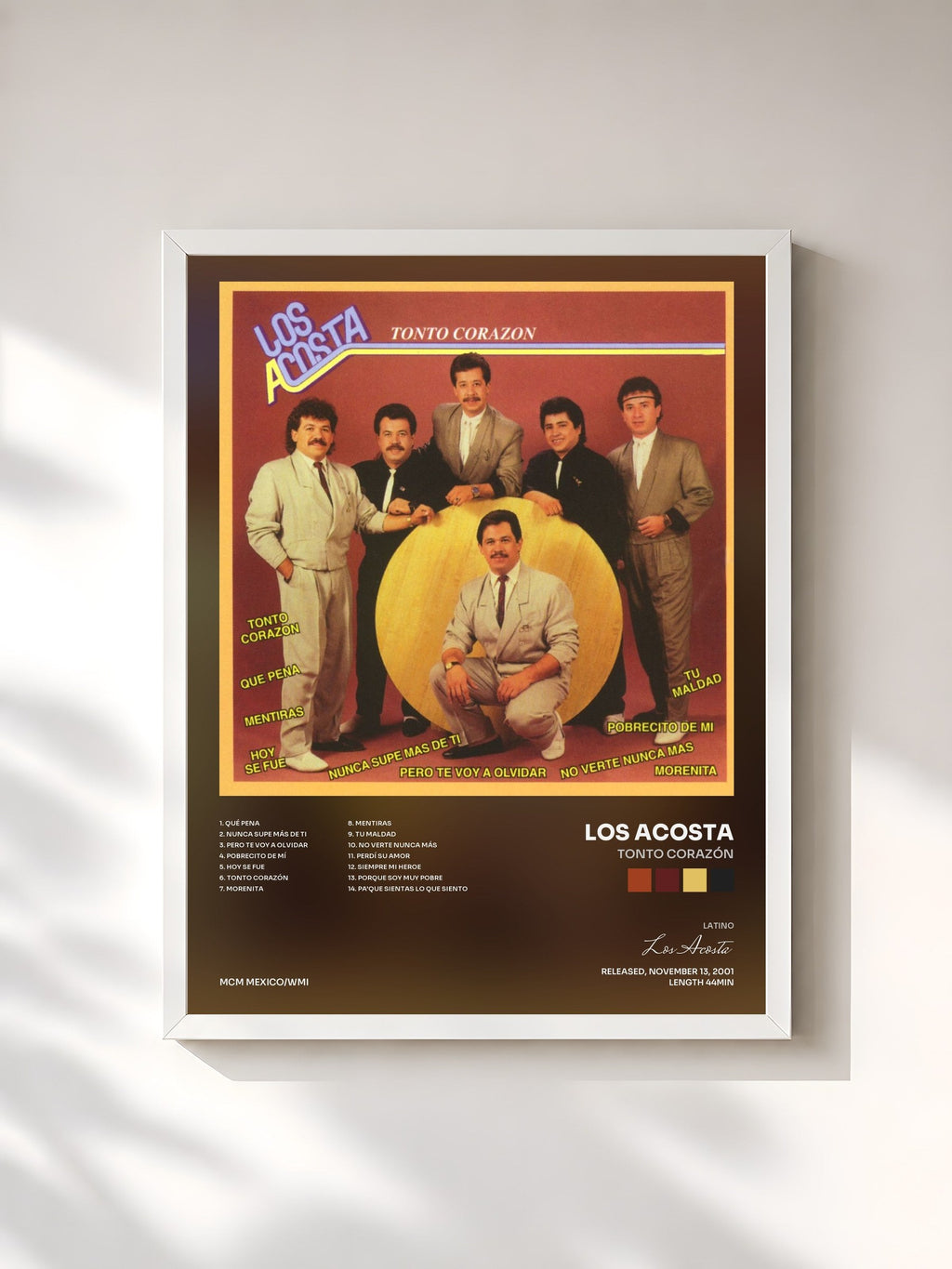 #blanc Tonto Corazón by Los Acosta as a framed art print, white frame, printed and framed in France