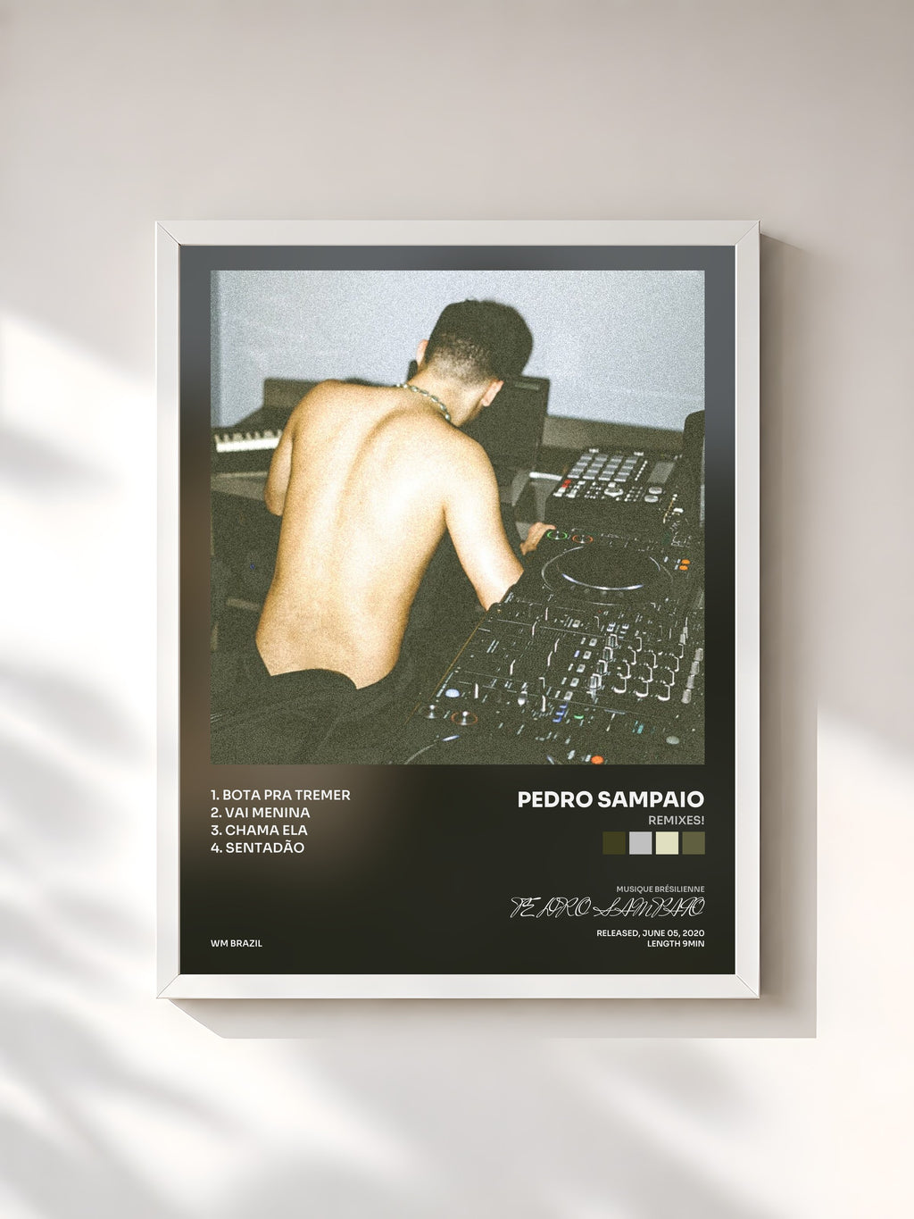 #blanc Tableau de l'album REMIXES! de PEDRO SAMPAIO, cadre blanc, imprimé et encadré en France
