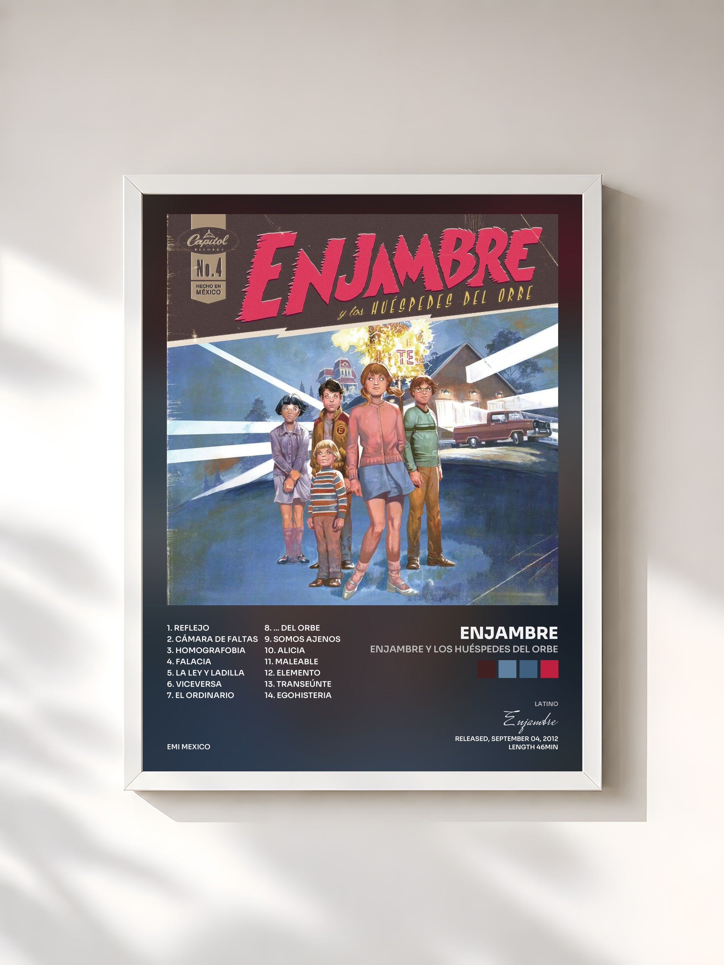 #blanc Tableau de l'album Enjambre Y Los Huéspedes Del Orbe de Enjambre, cadre blanc, imprimé et encadré en France