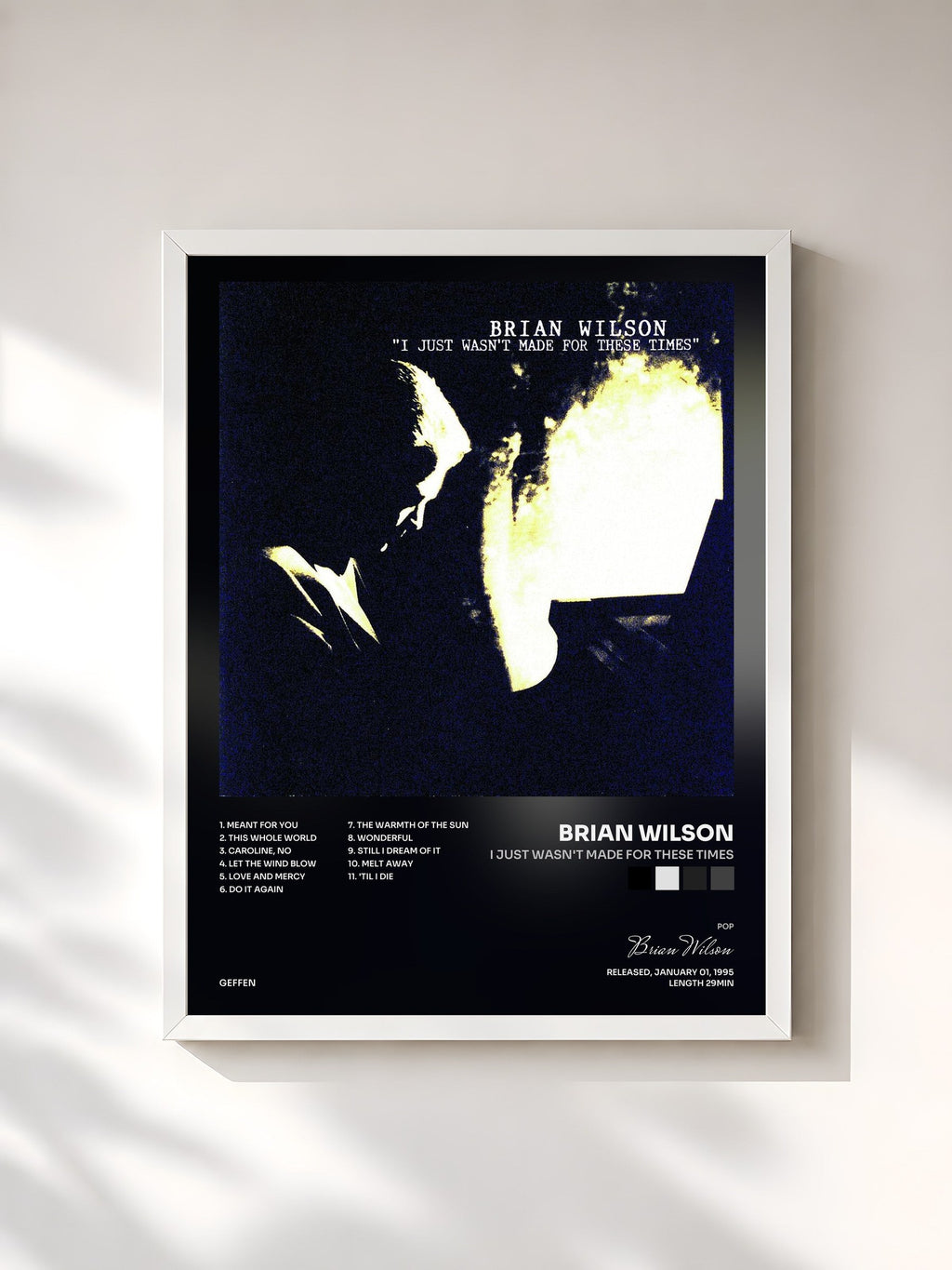 #blanc I Just Wasn't Made For These Times von Brian Wilson als gerahmter Kunstdruck, weißer Rahmen, gedruckt und gerahmt in Frankreich