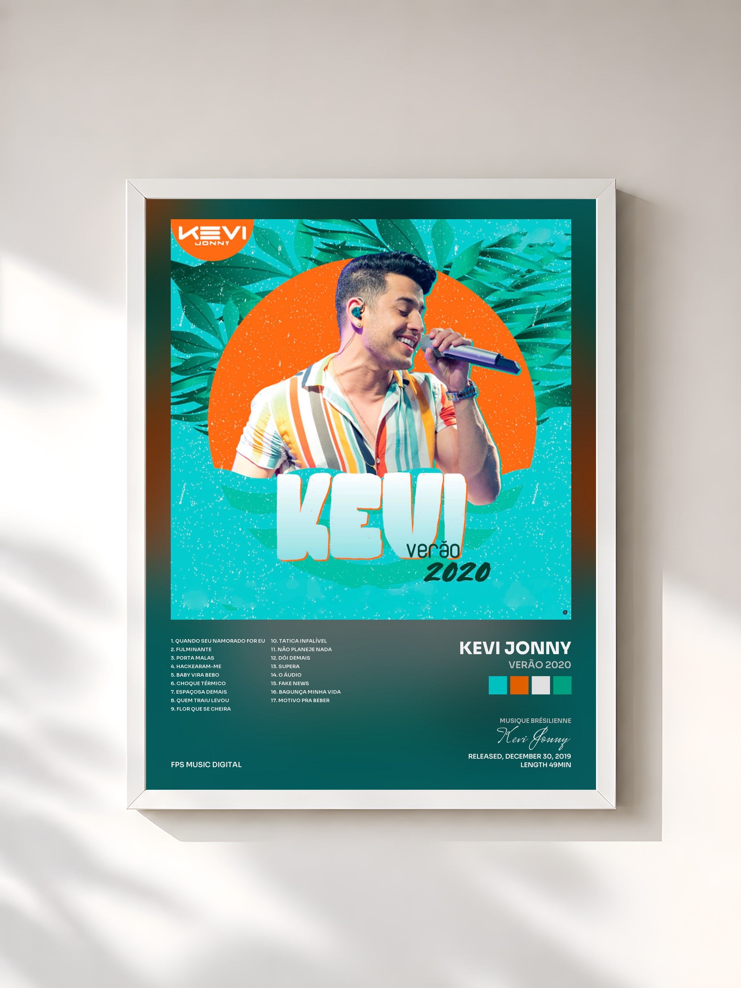#blanc Tableau de l'album Verão 2020 de Kevi Jonny, cadre blanc, imprimé et encadré en France