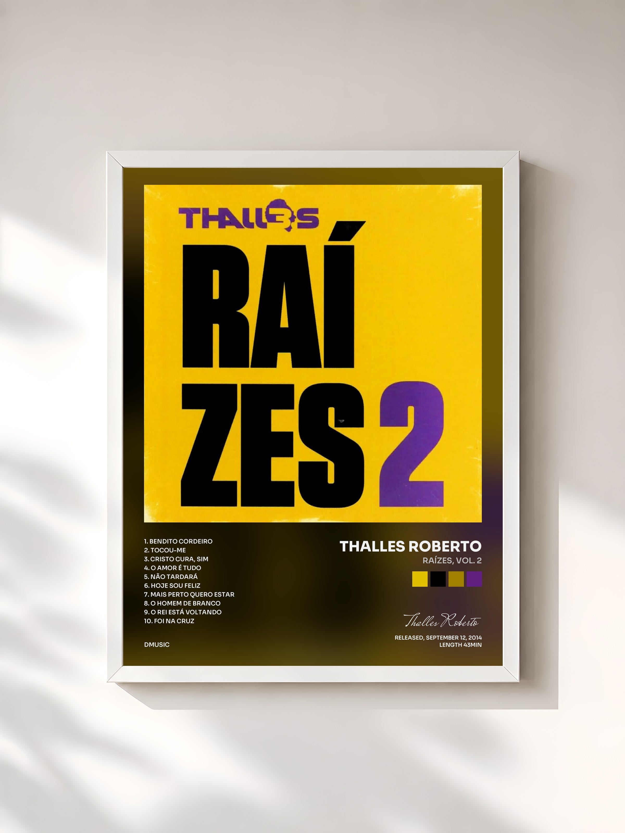 #blanc Tableau de l'album Raízes, Vol. 2 de Thalles Roberto, cadre blanc, imprimé et encadré en France